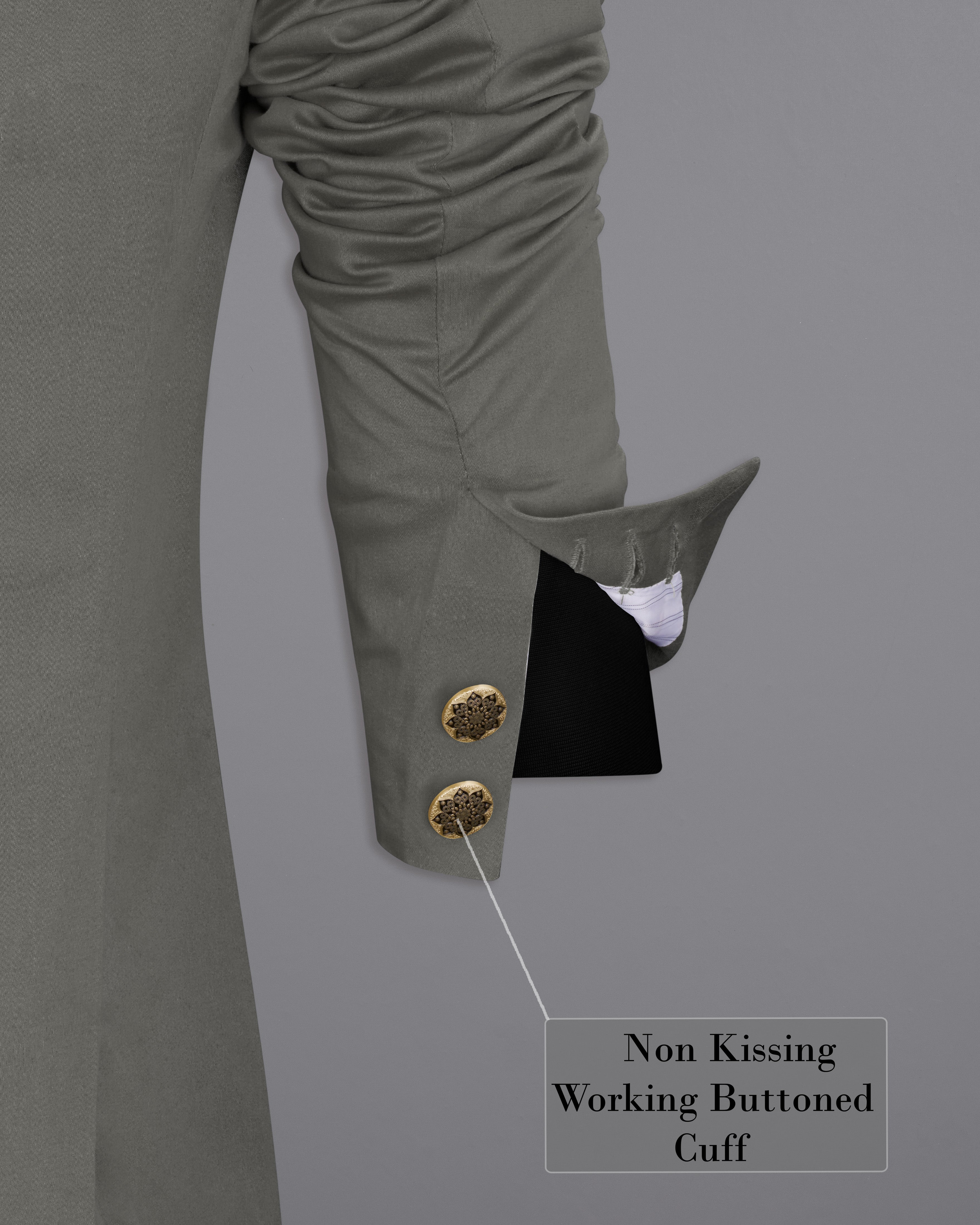 Ironside Gray Stretchable Cross Placket Bandhgala Premium Cotton traveler Suit ST2685-CBG-36, ST2685-CBG-38, ST2685-CBG-40, ST2685-CBG-42, ST2685-CBG-44, ST2685-CBG-46, ST2685-CBG-48, ST2685-CBG-50, ST2685-CBG-52, ST2685-CBG-54, ST2685-CBG-56, ST2685-CBG-58, ST2685-CBG-60