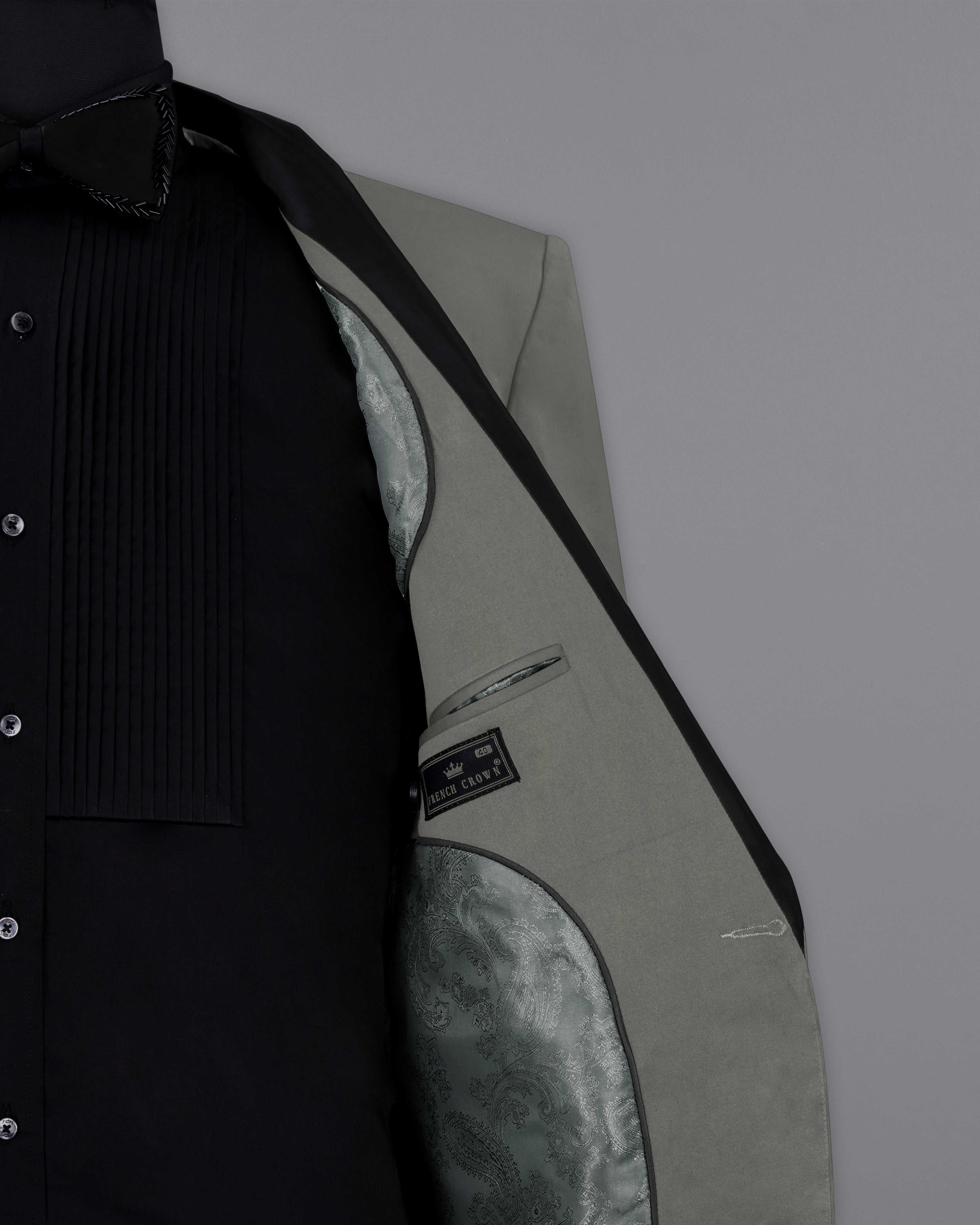 Ironside Gray Stretchable Tuxedo Premium Cotton Suit ST2686-BKL, ST2686-BKL-36, ST2686-BKL-38, ST2686-BKL-40, ST2686-BKL-42, ST2686-BKL-44, ST2686-BKL-46, ST2686-BKL-48, ST2686-BKL-50, ST2686-BKL-52, ST2686-BKL-54, ST2686-BKL-56, ST2686-BKL-58, ST2686-BKL-60