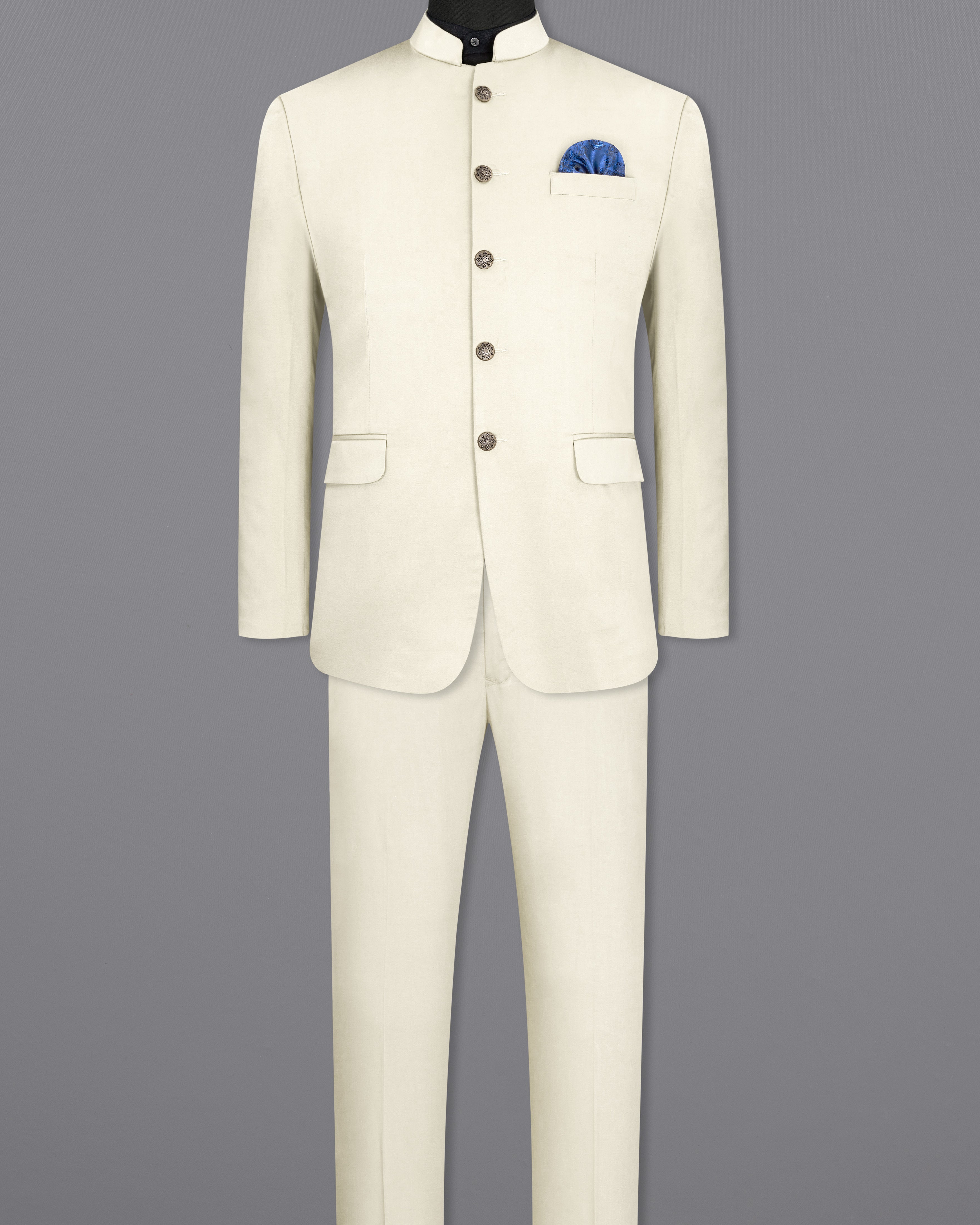 Merino Cream Stretchable Bandhgala Premium Cotton traveler Suit ST2689-BG-36,ST2689-BG-38,ST2689-BG-40,ST2689-BG-42,ST2689-BG-44,ST2689-BG-46,ST2689-BG-48,ST2689-BG-50,ST2689-BG-52,ST2689-BG-54,ST2689-BG-56,ST2689-BG-58,ST2689-BG-60