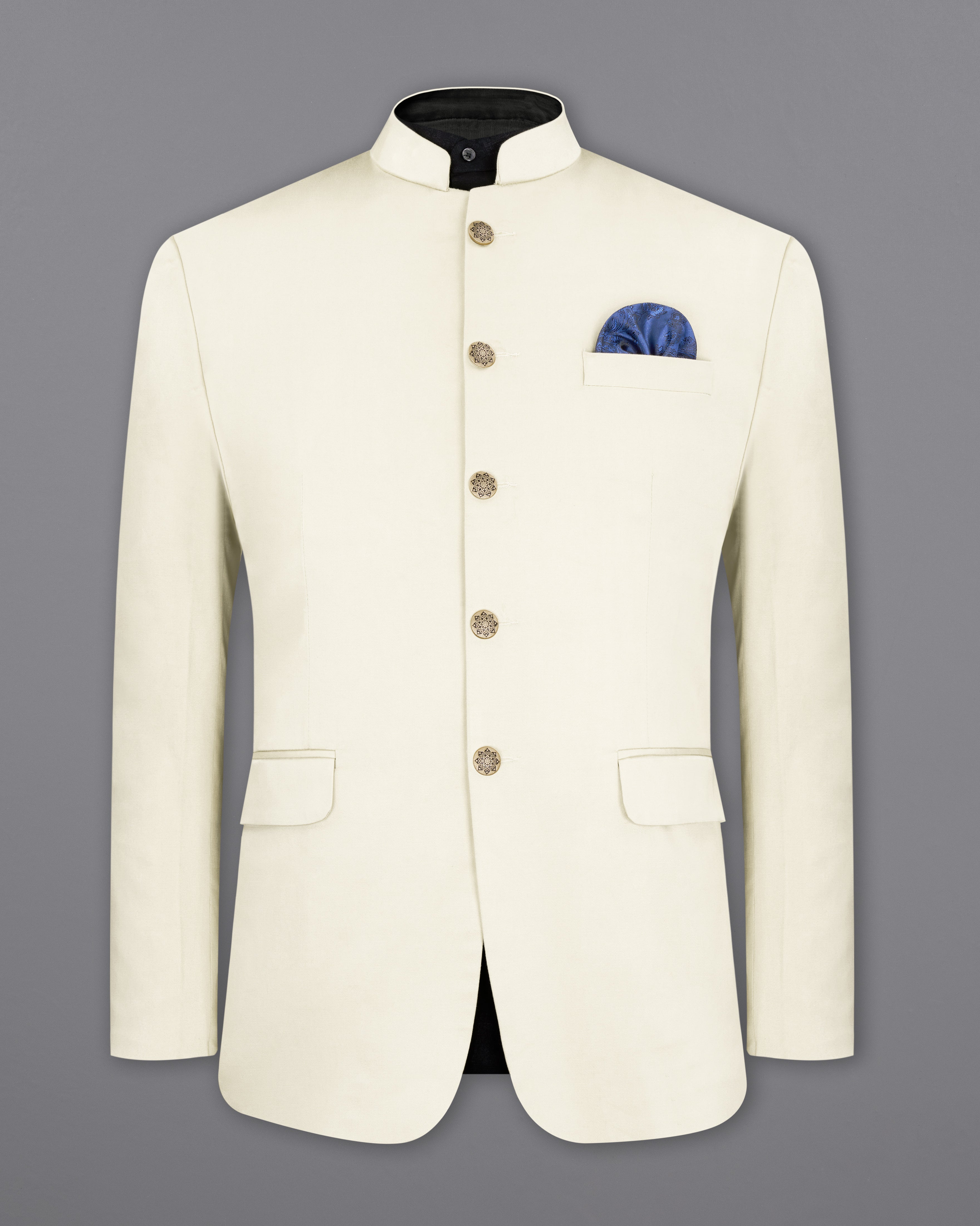 Merino Cream Stretchable Bandhgala Premium Cotton traveler Suit ST2689-BG-36,ST2689-BG-38,ST2689-BG-40,ST2689-BG-42,ST2689-BG-44,ST2689-BG-46,ST2689-BG-48,ST2689-BG-50,ST2689-BG-52,ST2689-BG-54,ST2689-BG-56,ST2689-BG-58,ST2689-BG-60