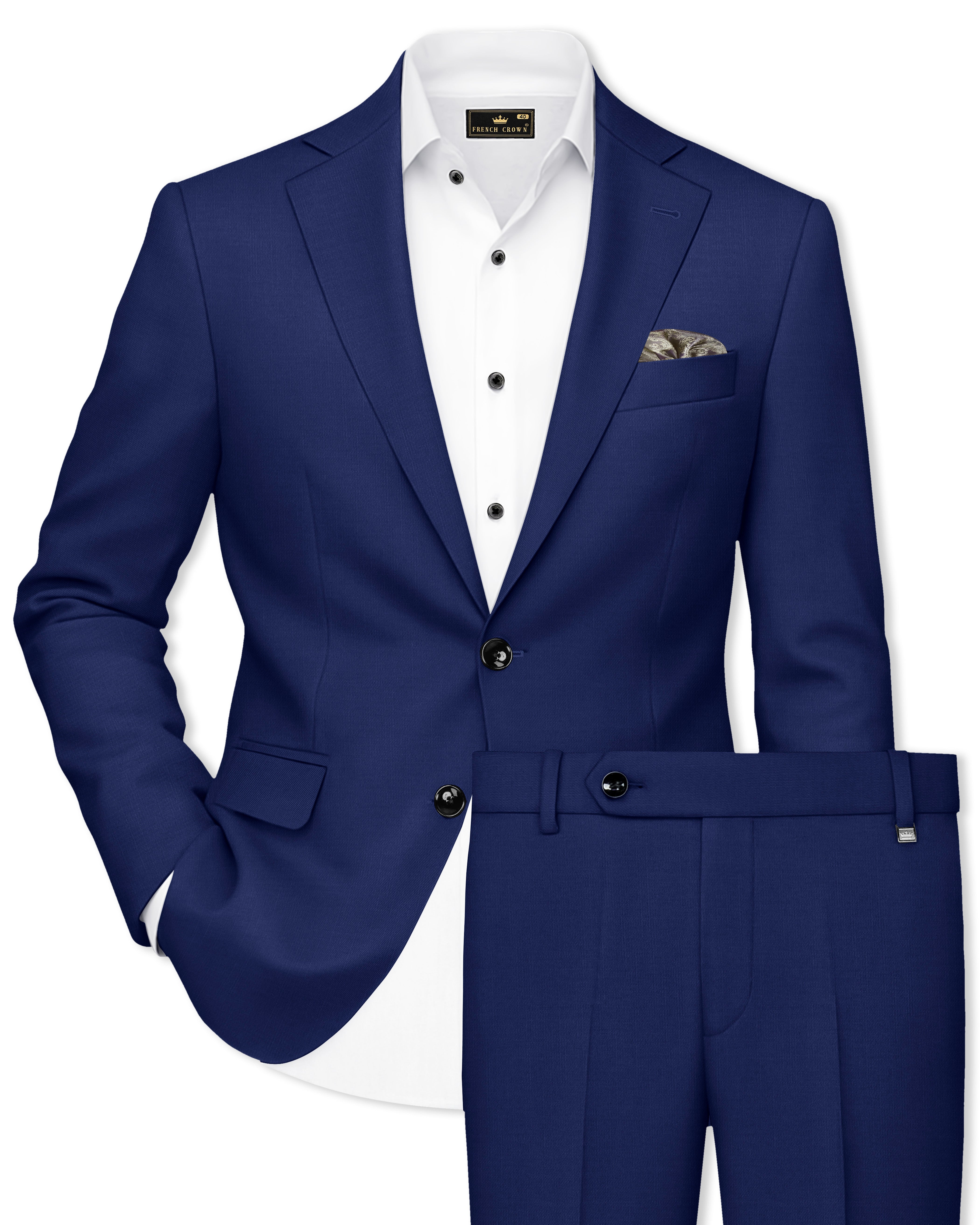Rhino Blue Stretchable Single-Breasted traveler Suit