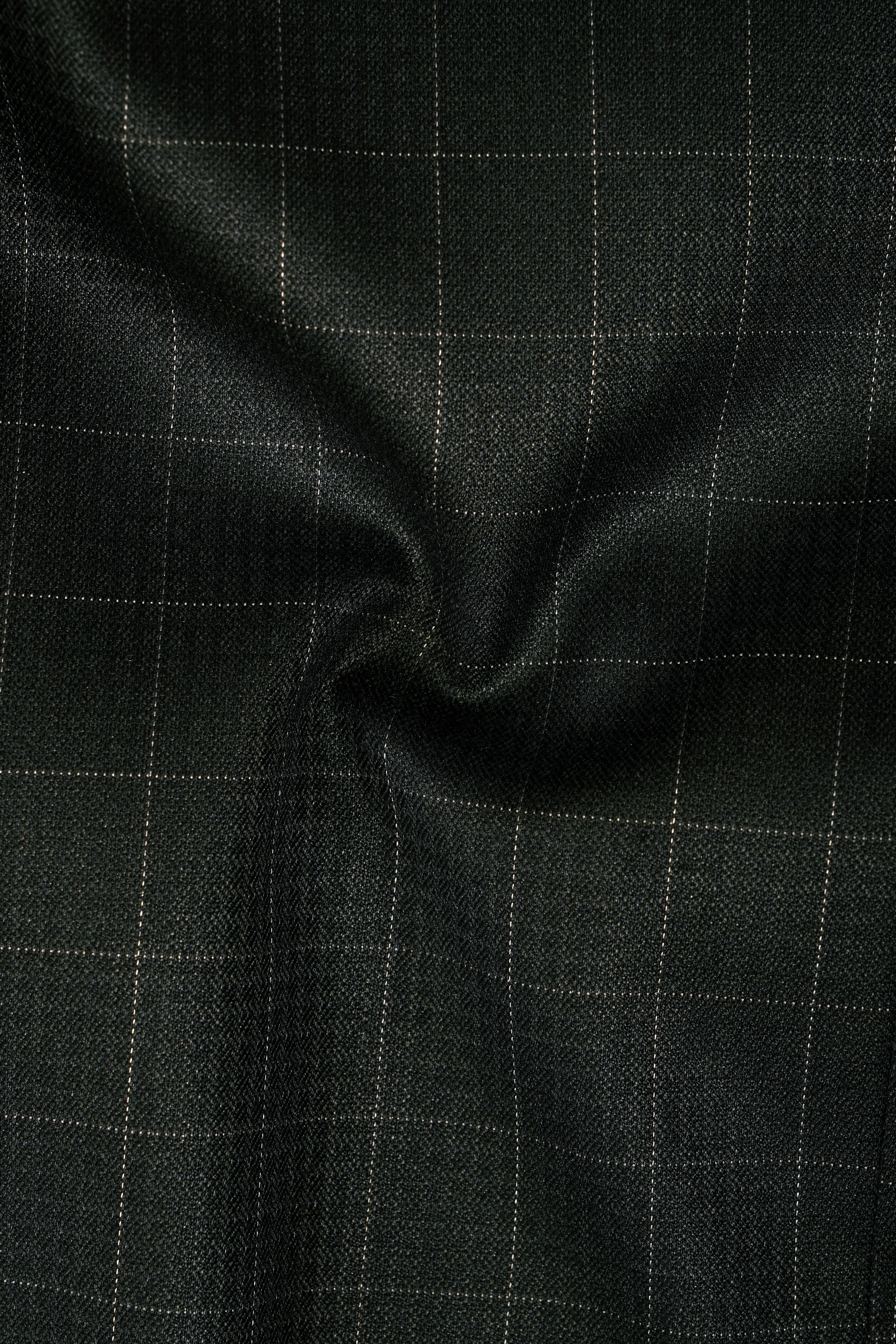 Dune Dark Green Subtle Checkered Double Breasted Suit