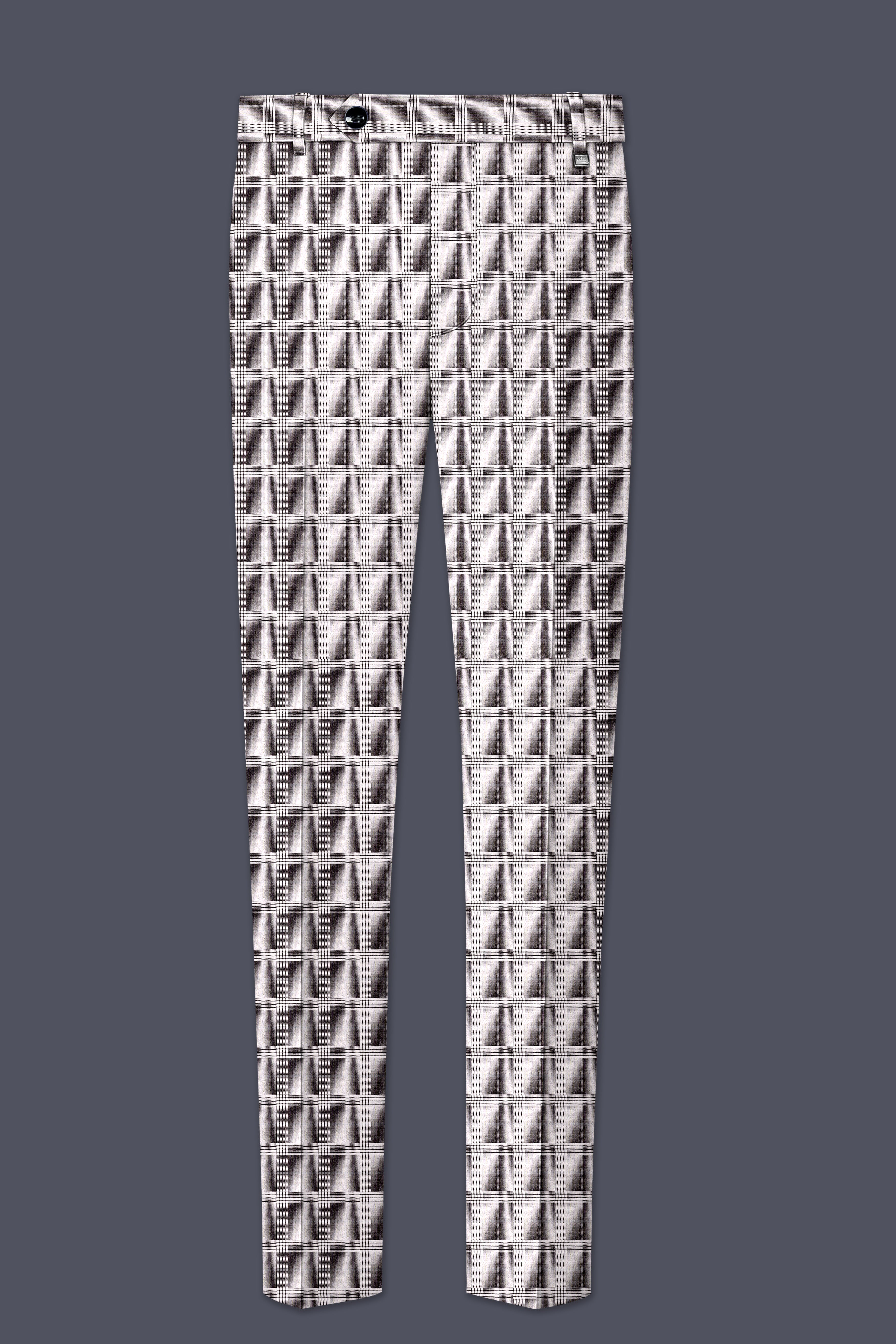 Bronco Gray and White Plaid Double Breasted Suit