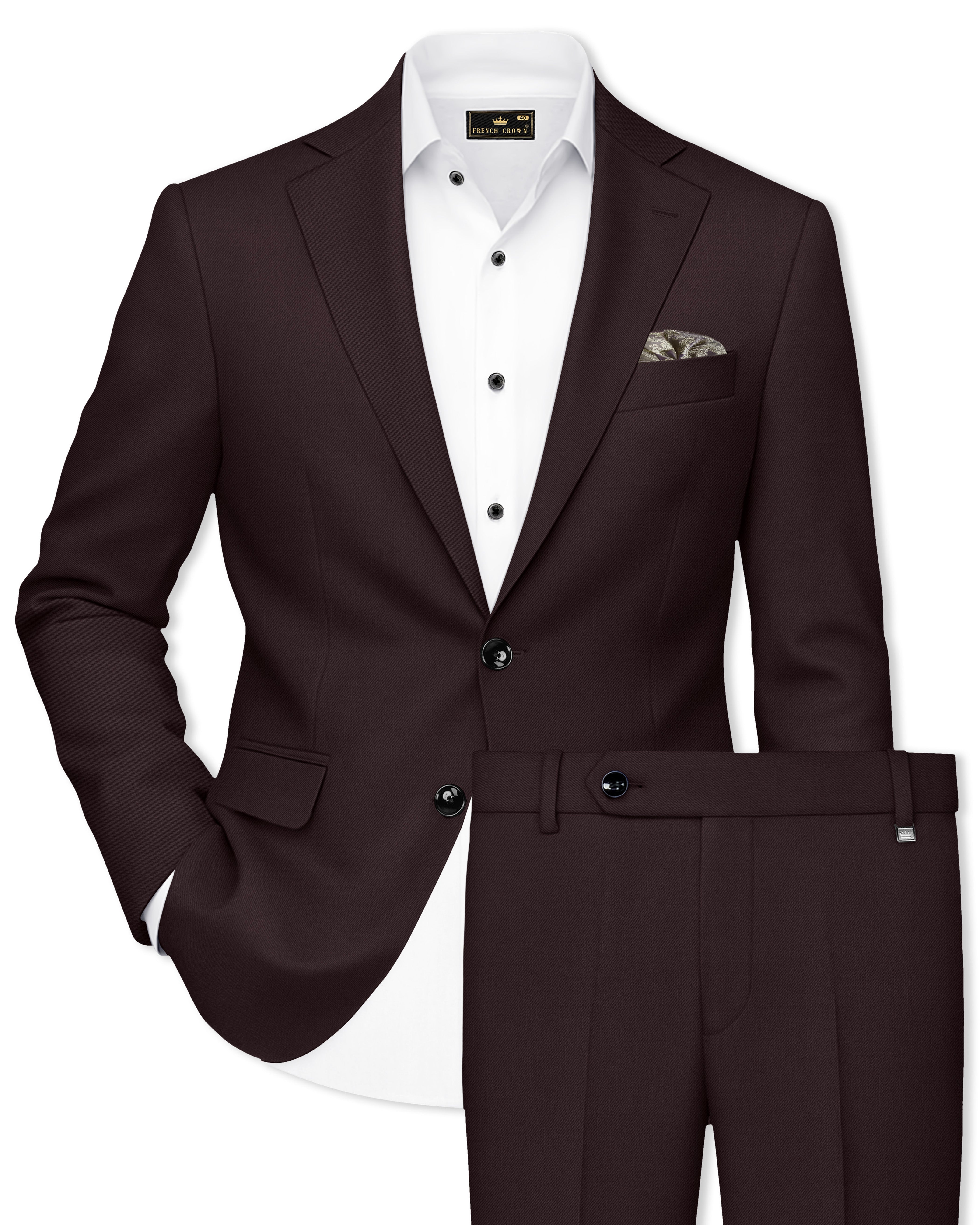 Woody Dark Brown Single Breasted Suit