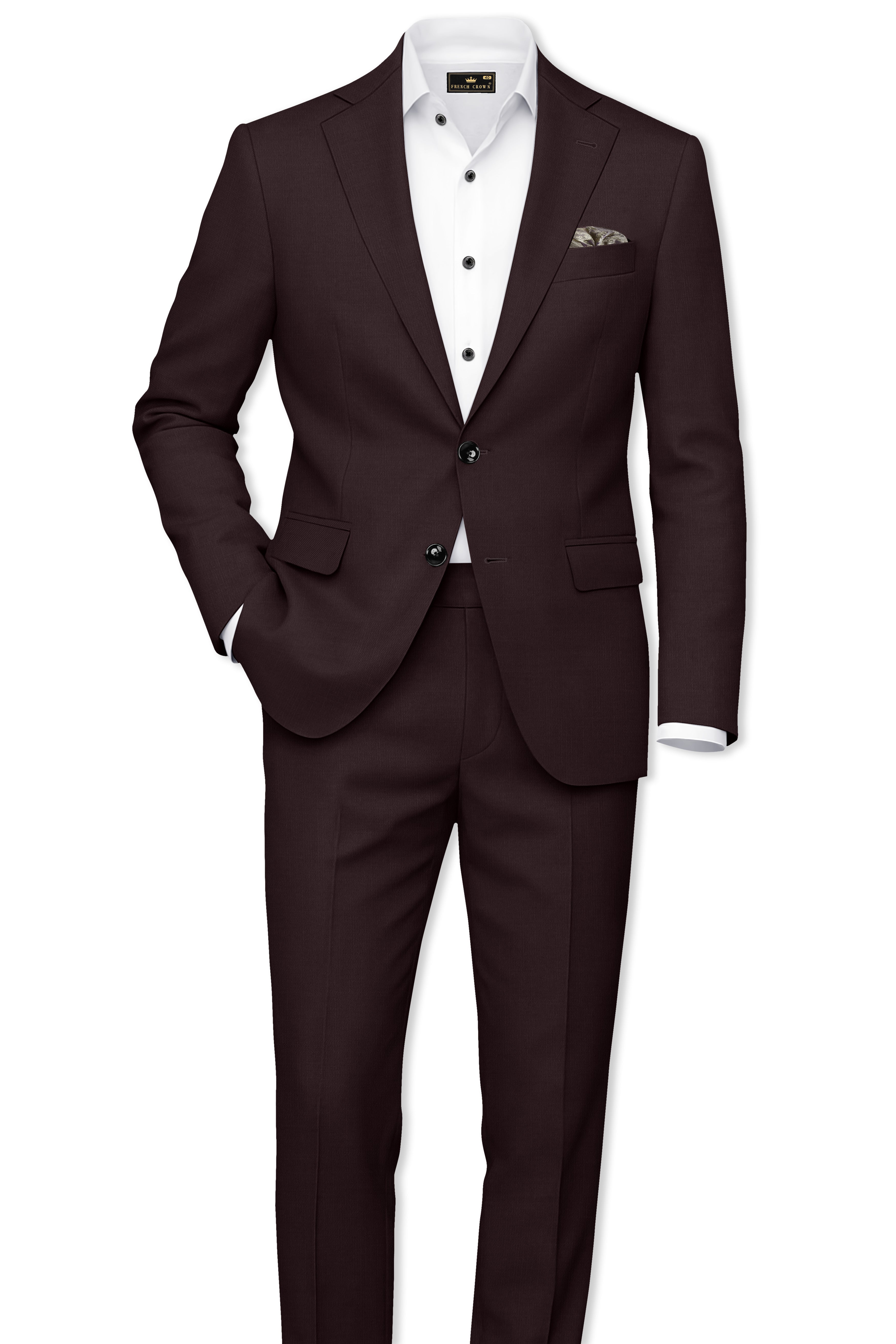 Woody Dark Brown Single Breasted Suit