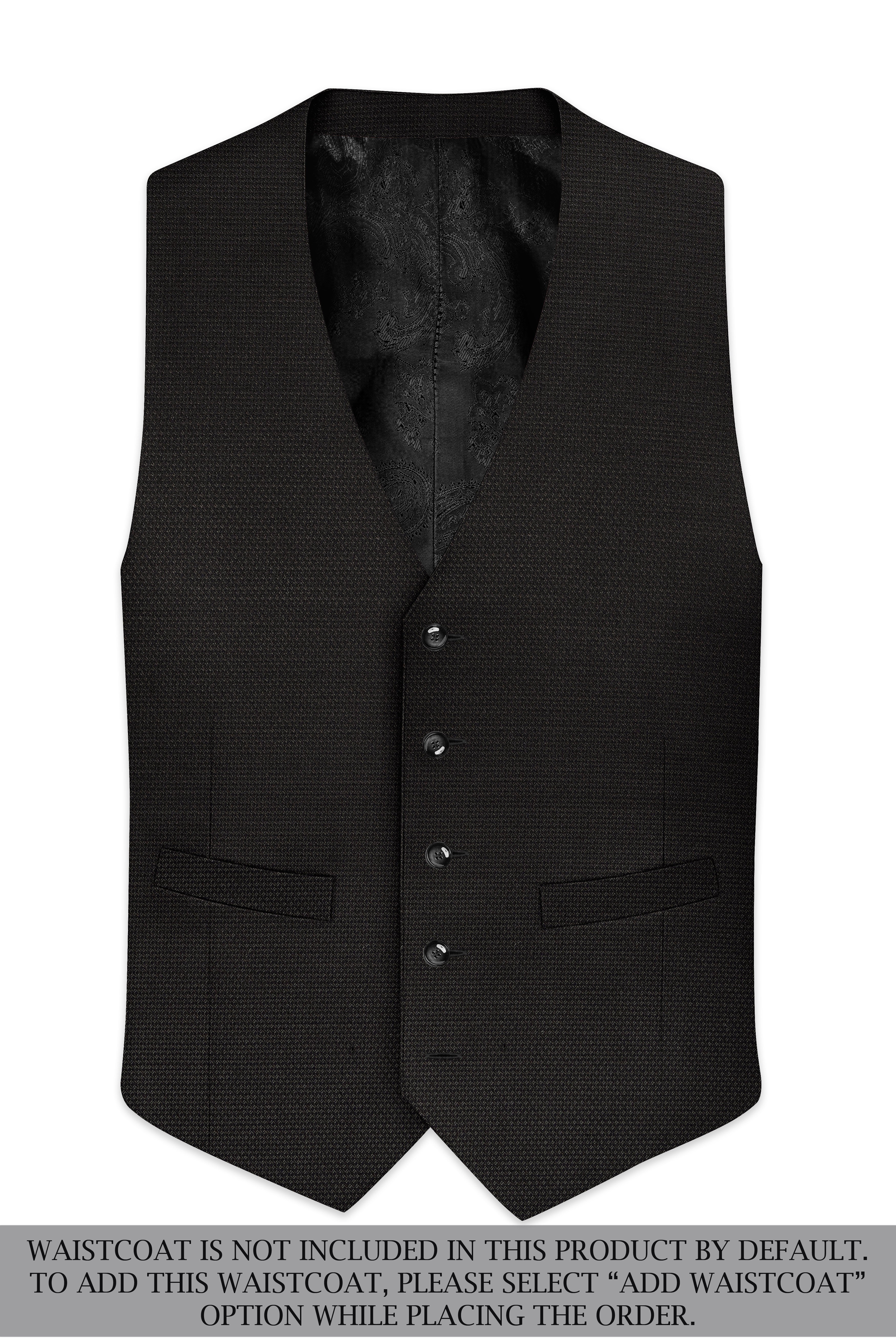 Merline Dark Brown Dobby Textured Double Breasted Suit