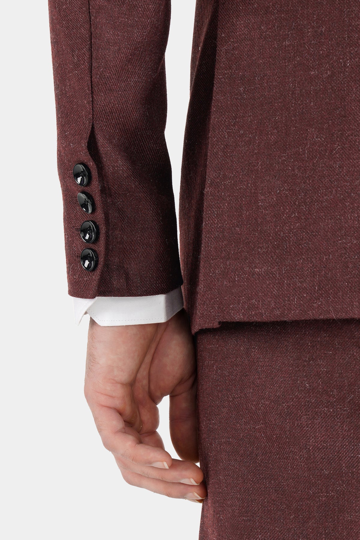 Noir Maroon Tweed Single Breasted Designer Blazer