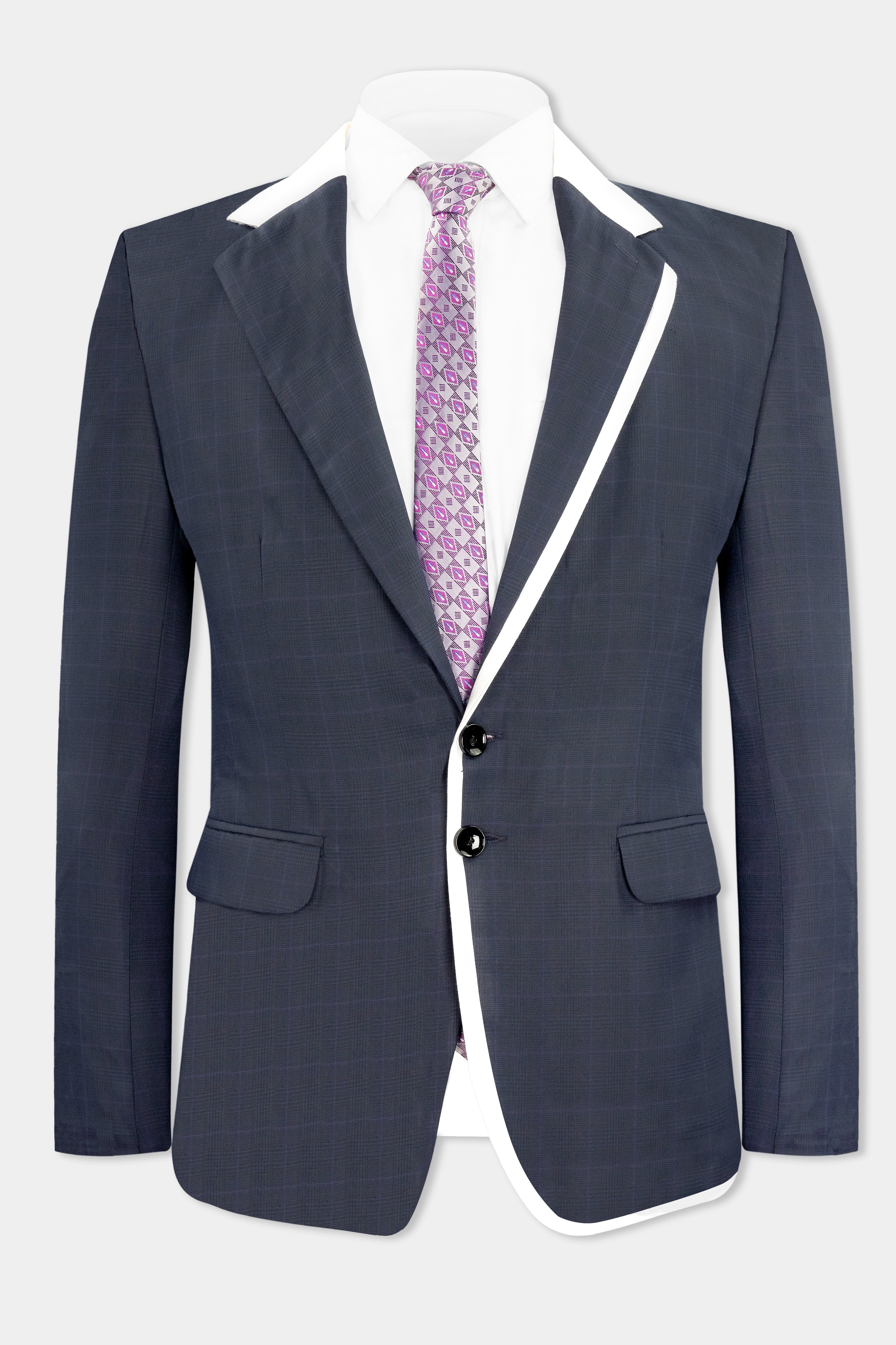 Baltic Blue with White Piping Work and Checkered Wool Rich Designer Suit ST2737-SB-D84-36,ST2737-SB-D84-38,ST2737-SB-D84-40,ST2737-SB-D84-42,ST2737-SB-D84-44,ST2737-SB-D84-46,ST2737-SB-D84-48,ST2737-SB-D84-50,ST2737-SB-D84-52,ST2737-SB-D84-54,ST2737-SB-D84-56,ST2737-SB-D84-58,ST2737-SB-D84-60