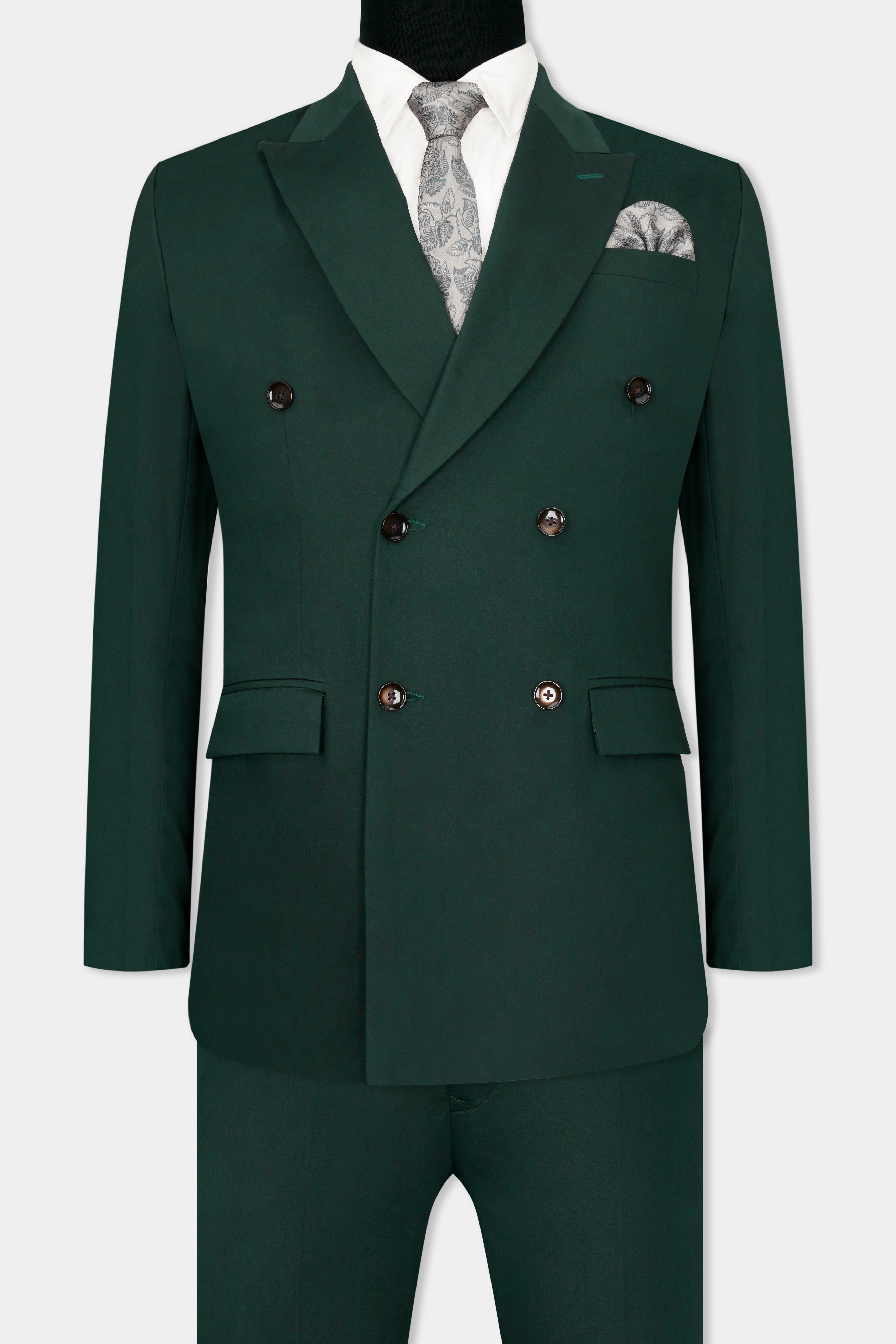 Dark Slate Green Premium Cotton Double Breasted Suit ST2739-DB-36,ST2739-DB-38,ST2739-DB-40,ST2739-DB-42,ST2739-DB-44,ST2739-DB-46,ST2739-DB-48,ST2739-DB-50,ST2739-DB-52,ST2739-DB-54,ST2739-DB-56,ST2739-DB-58,ST2739-DB-60