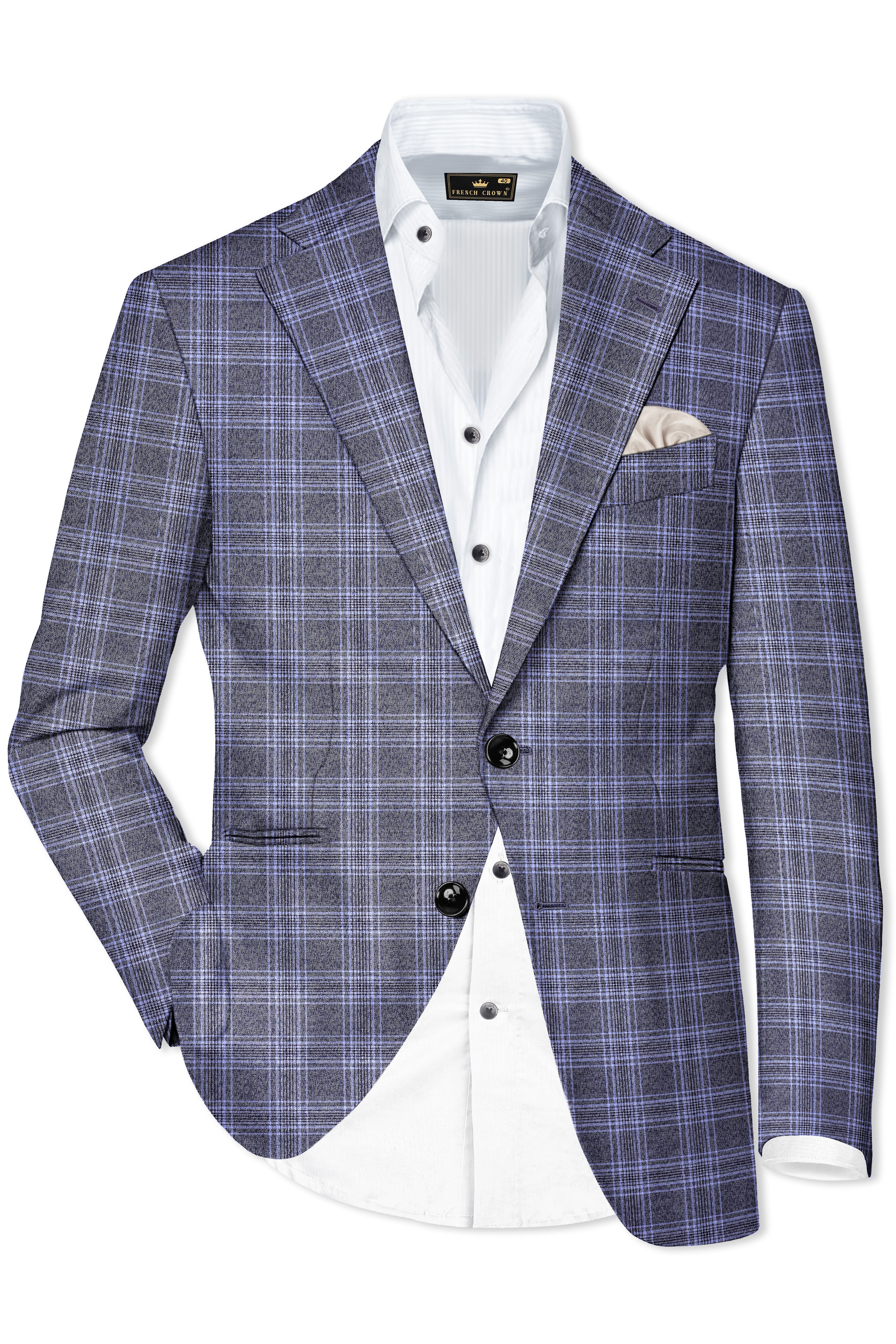 Ironside and Casper Gray Plaid Wool Rich Single Breasted Suit