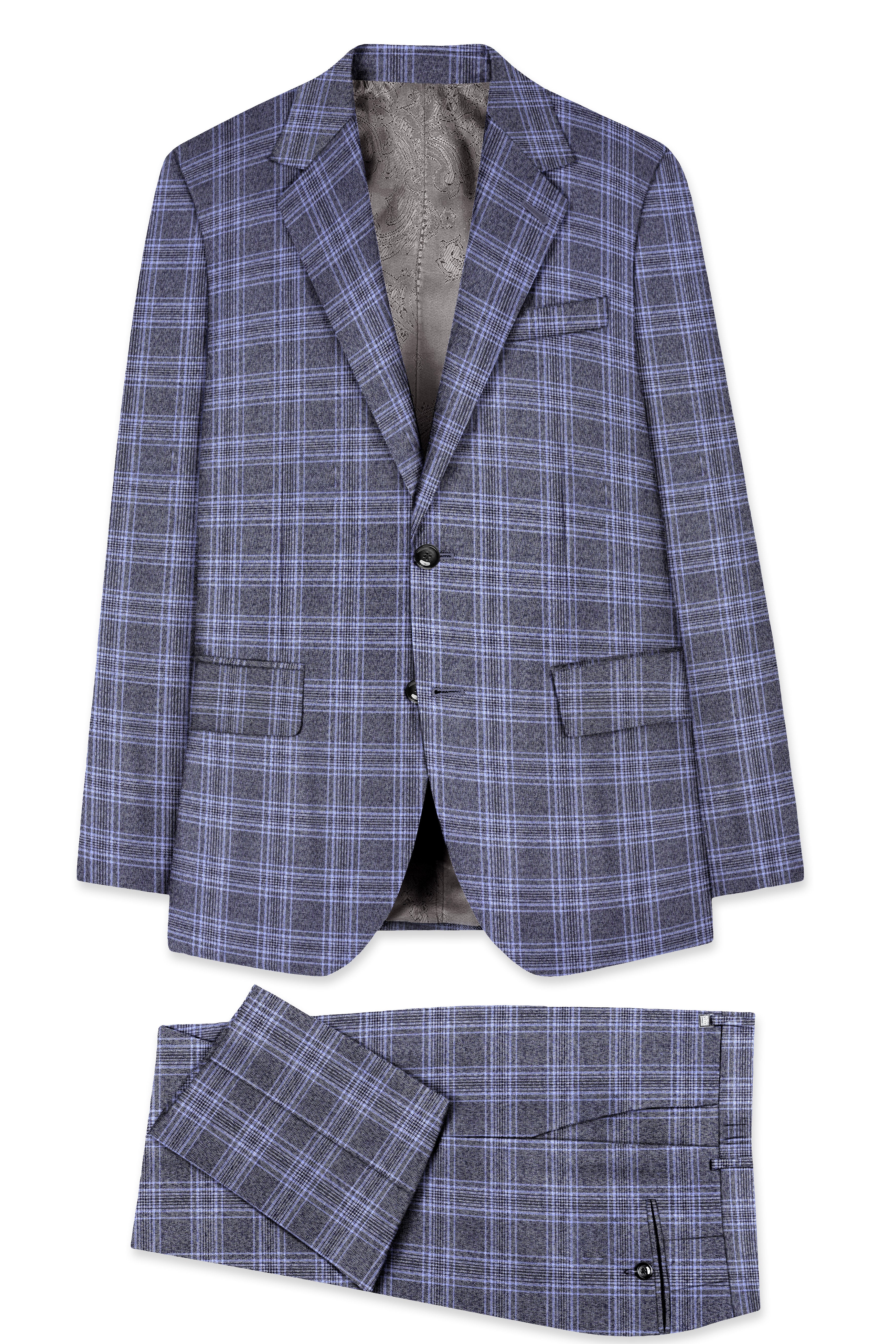 Ironside and Casper Gray Plaid Wool Rich Single Breasted Suit