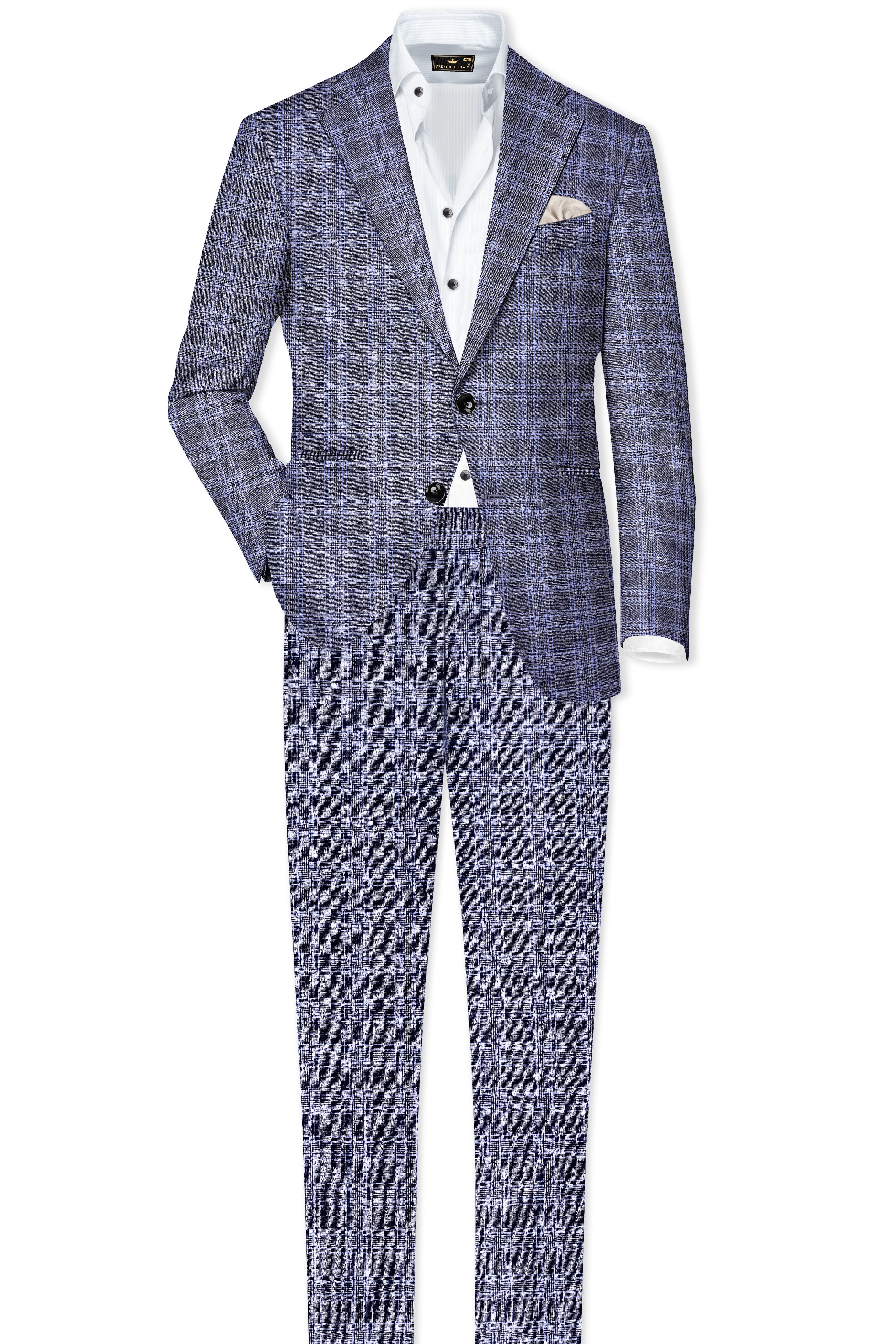 Ironside and Casper Gray Plaid Wool Rich Single Breasted Suit