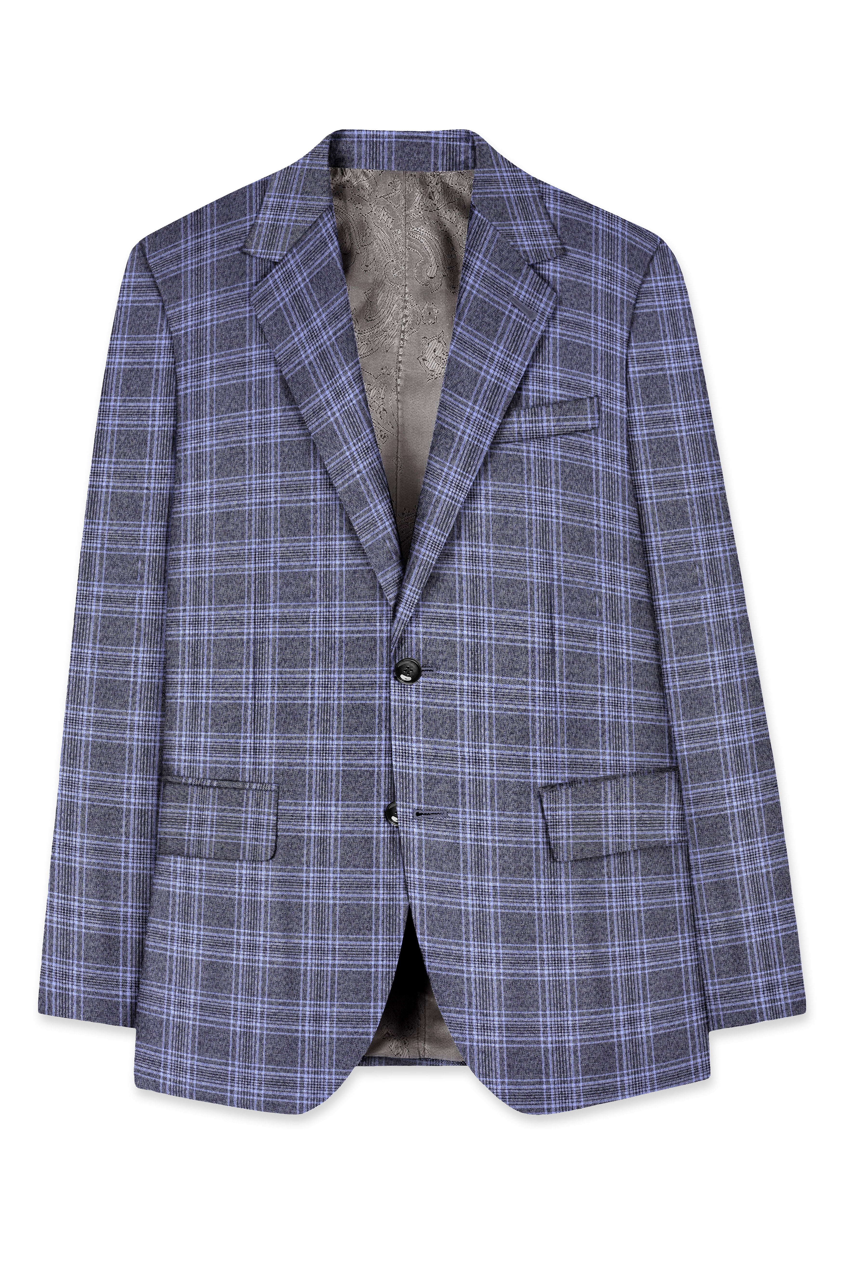 Ironside and Casper Gray Plaid Wool Rich Single Breasted Suit