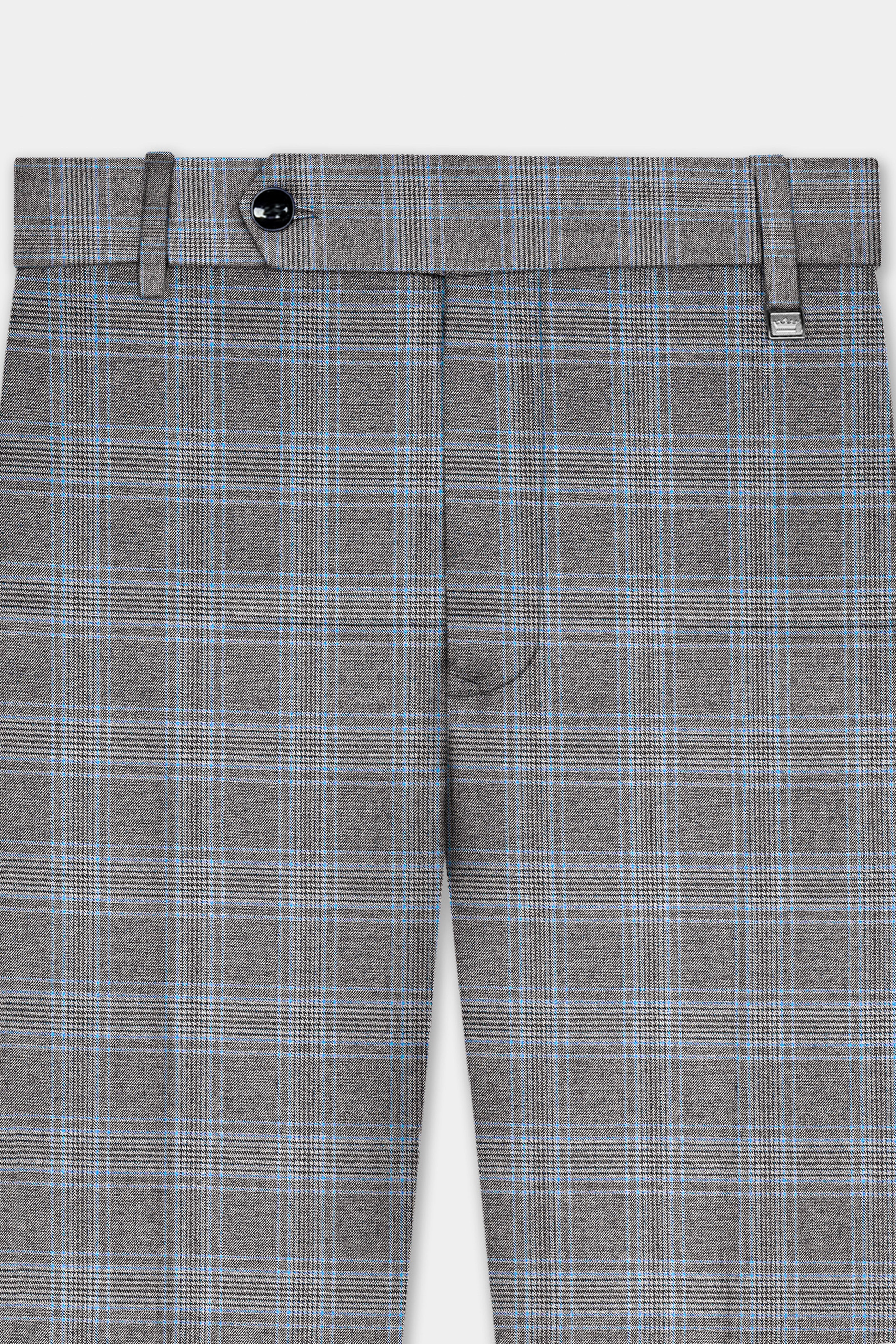 Dorado Blue with Casper Gray Plaid Wool Rich Single Breasted Suit