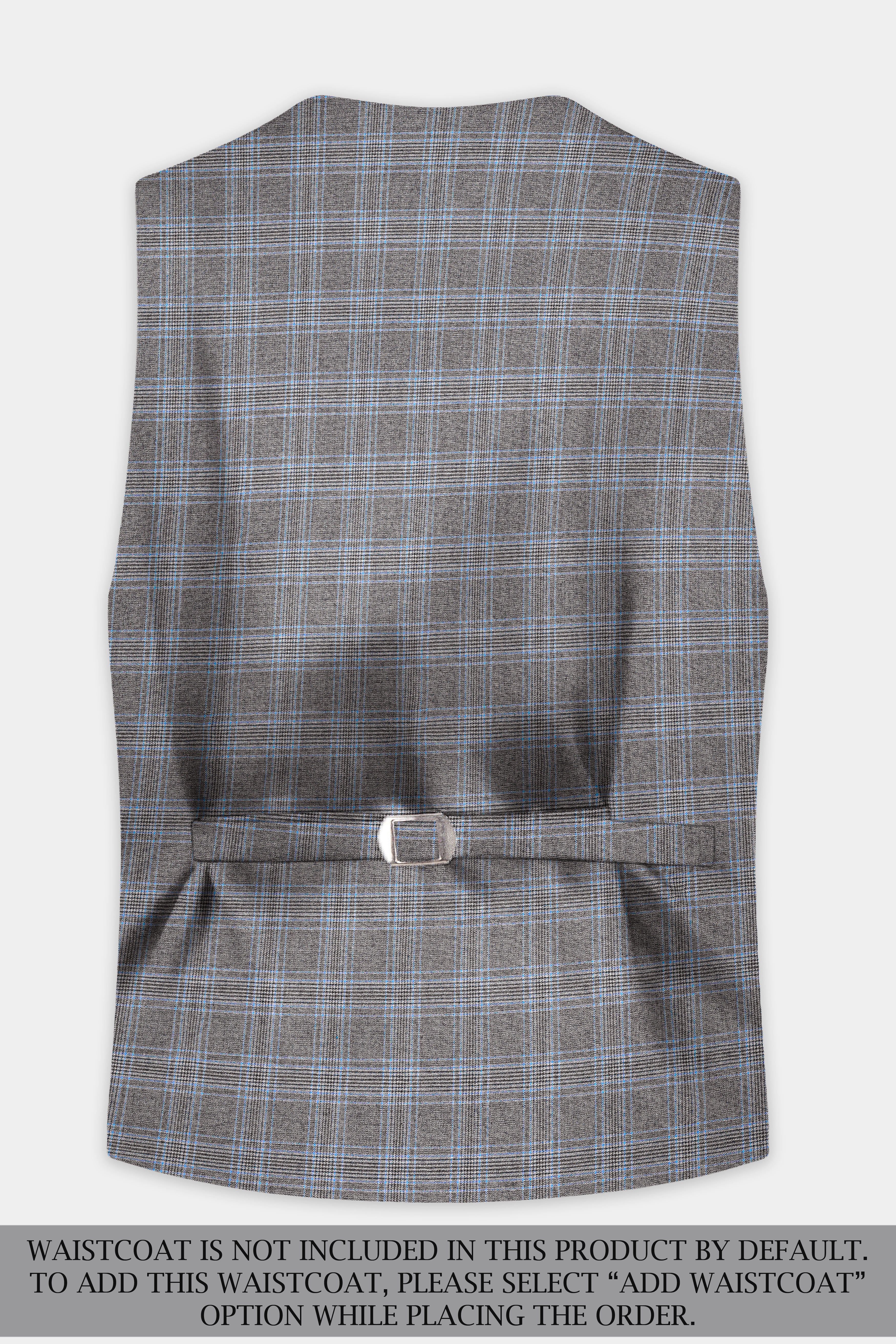 Dorado Blue with Casper Gray Plaid Wool Rich Single Breasted Suit