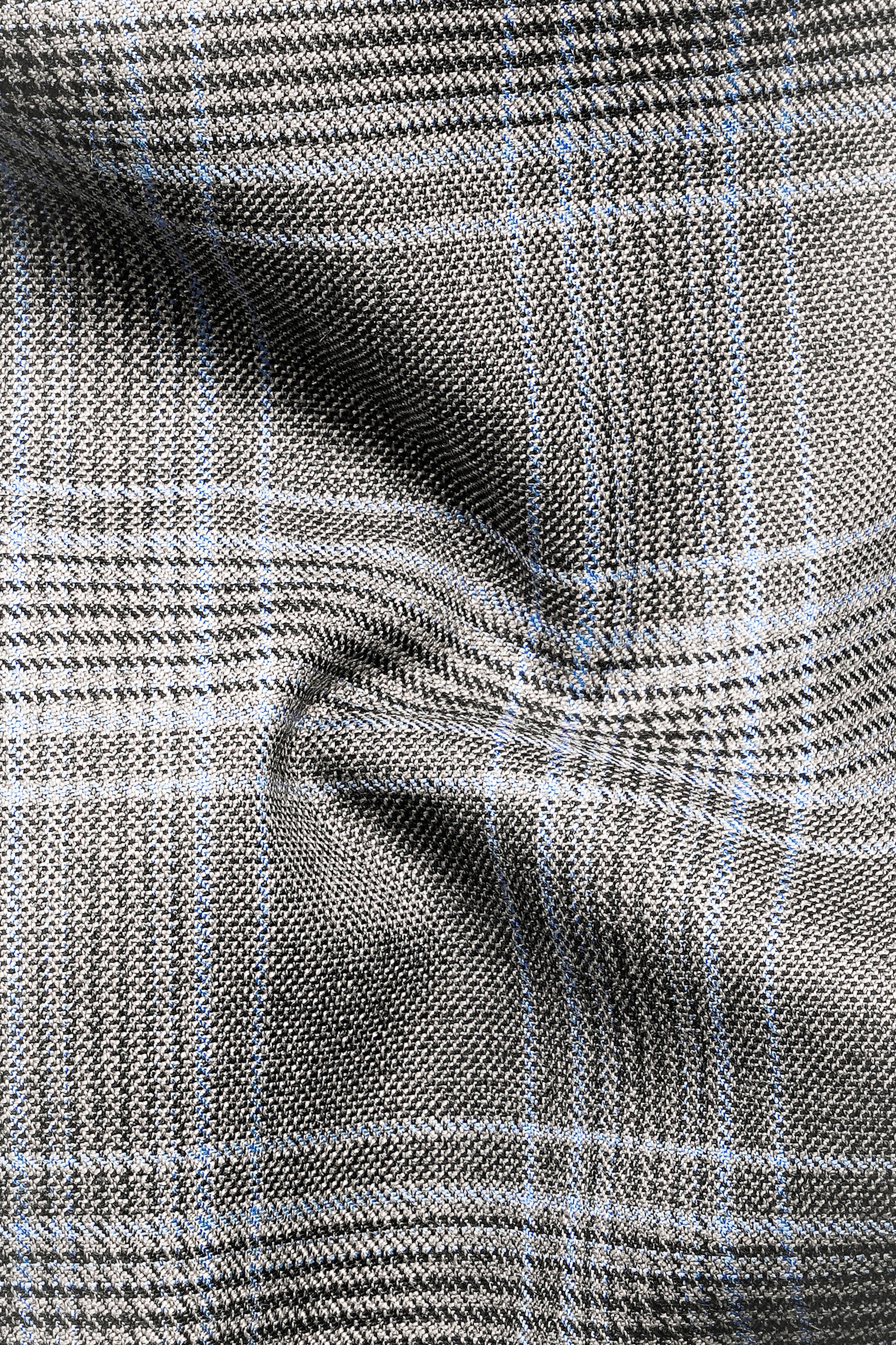 Dorado Blue with Casper Gray Plaid Wool Rich Single Breasted Suit