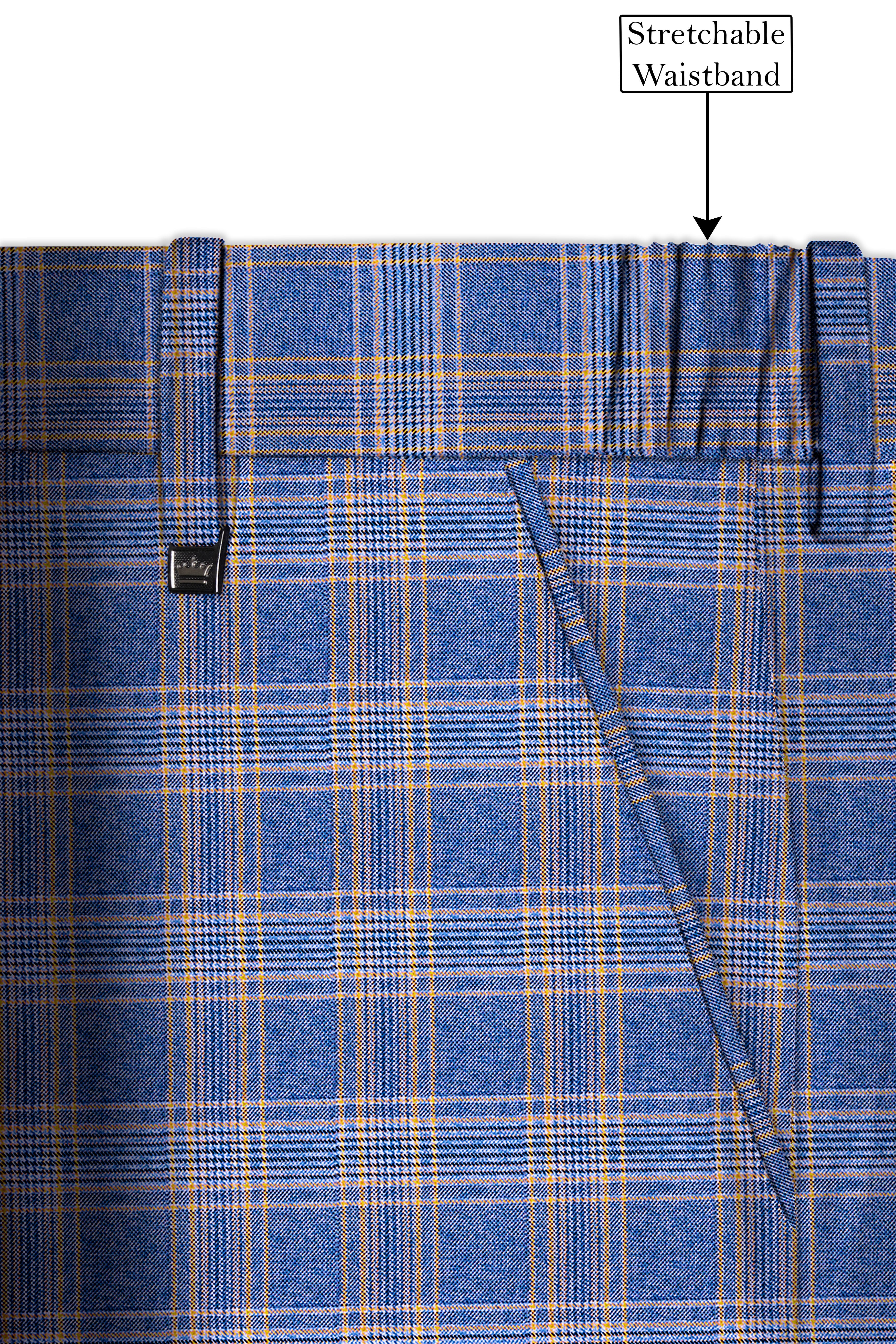 Waikawa Blue Plaid Single Breasted Wool Rich Suit