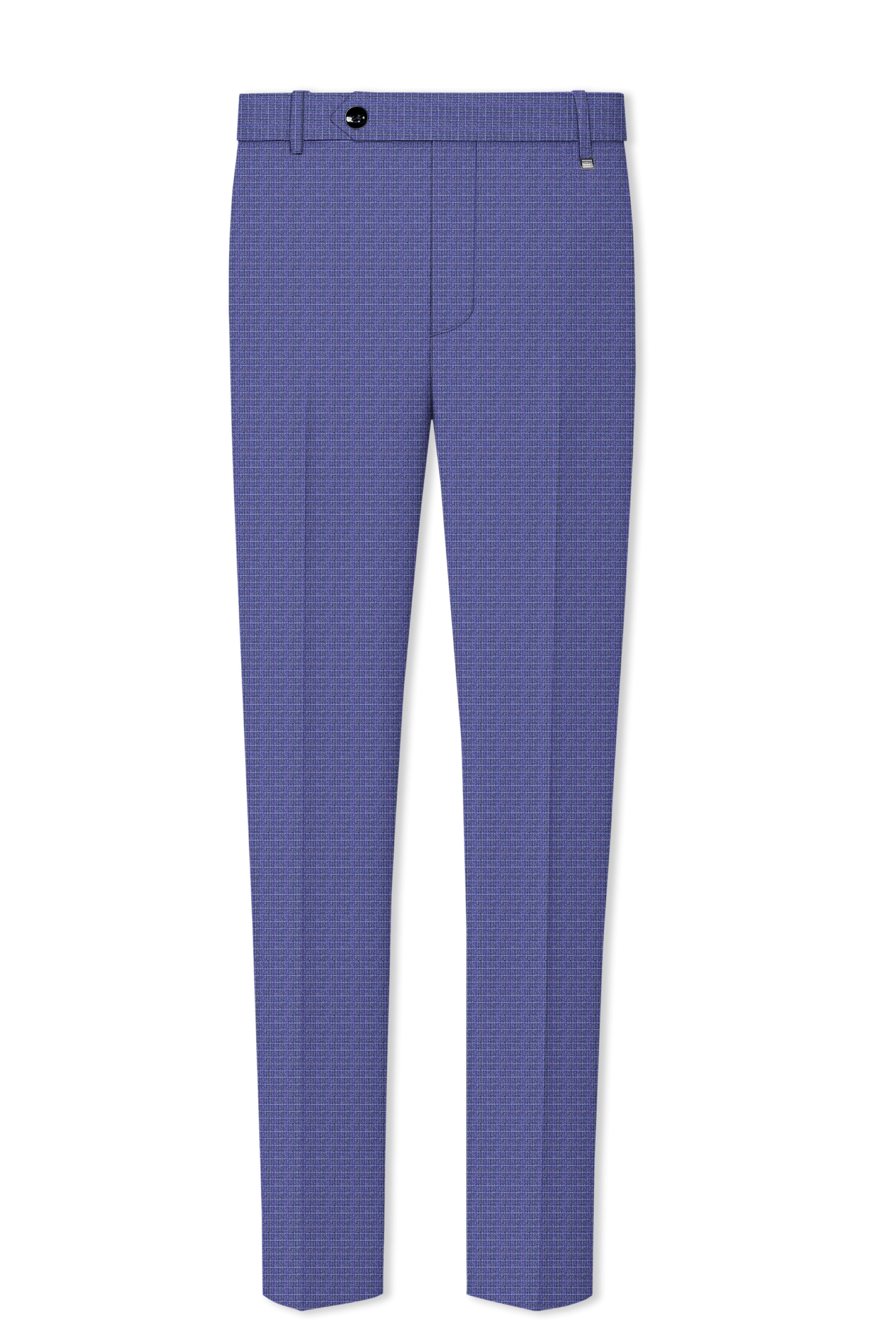 Twilight Blue Checkered Double Breasted Wool Rich Suit