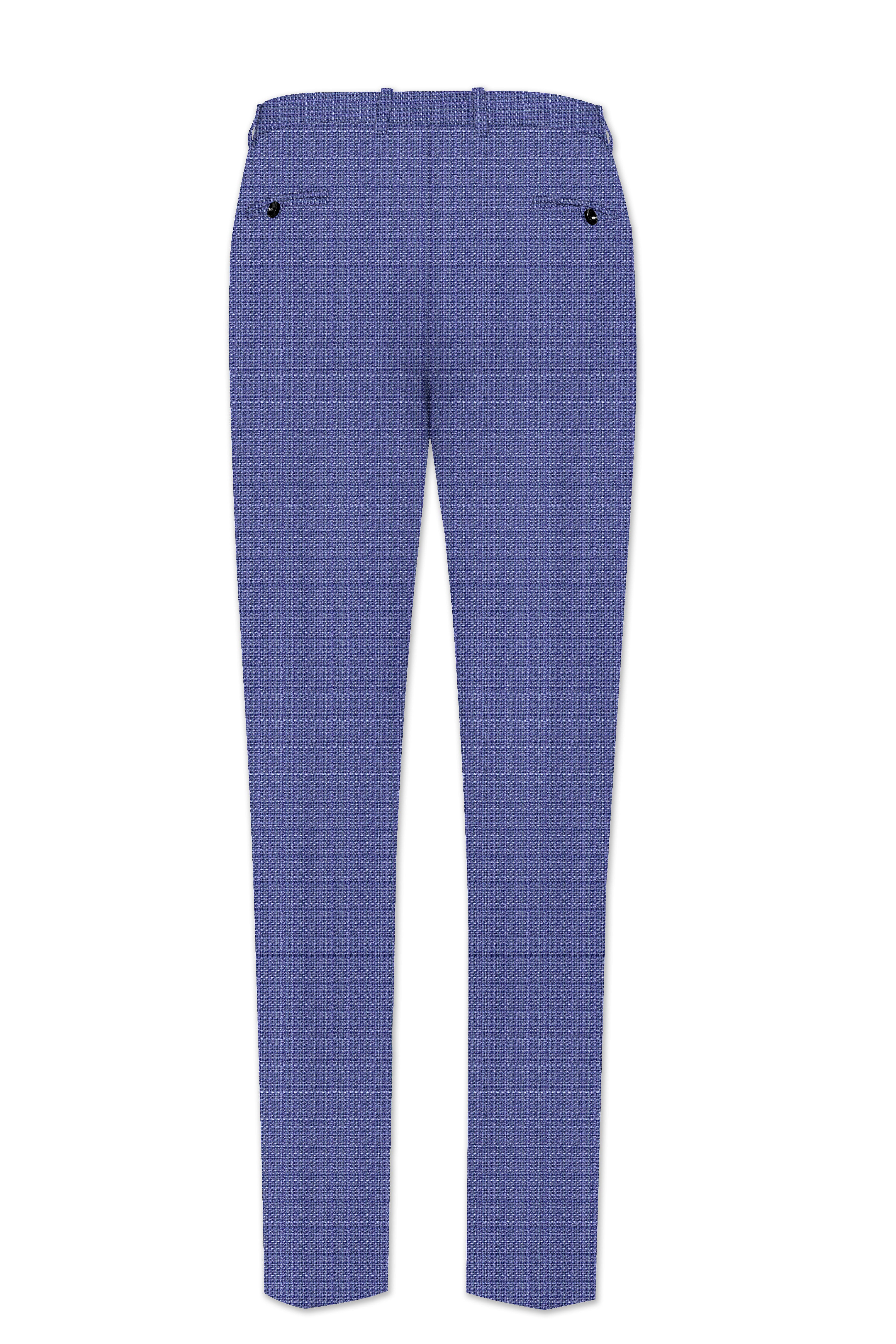 Twilight Blue Checkered Double Breasted Wool Rich Suit