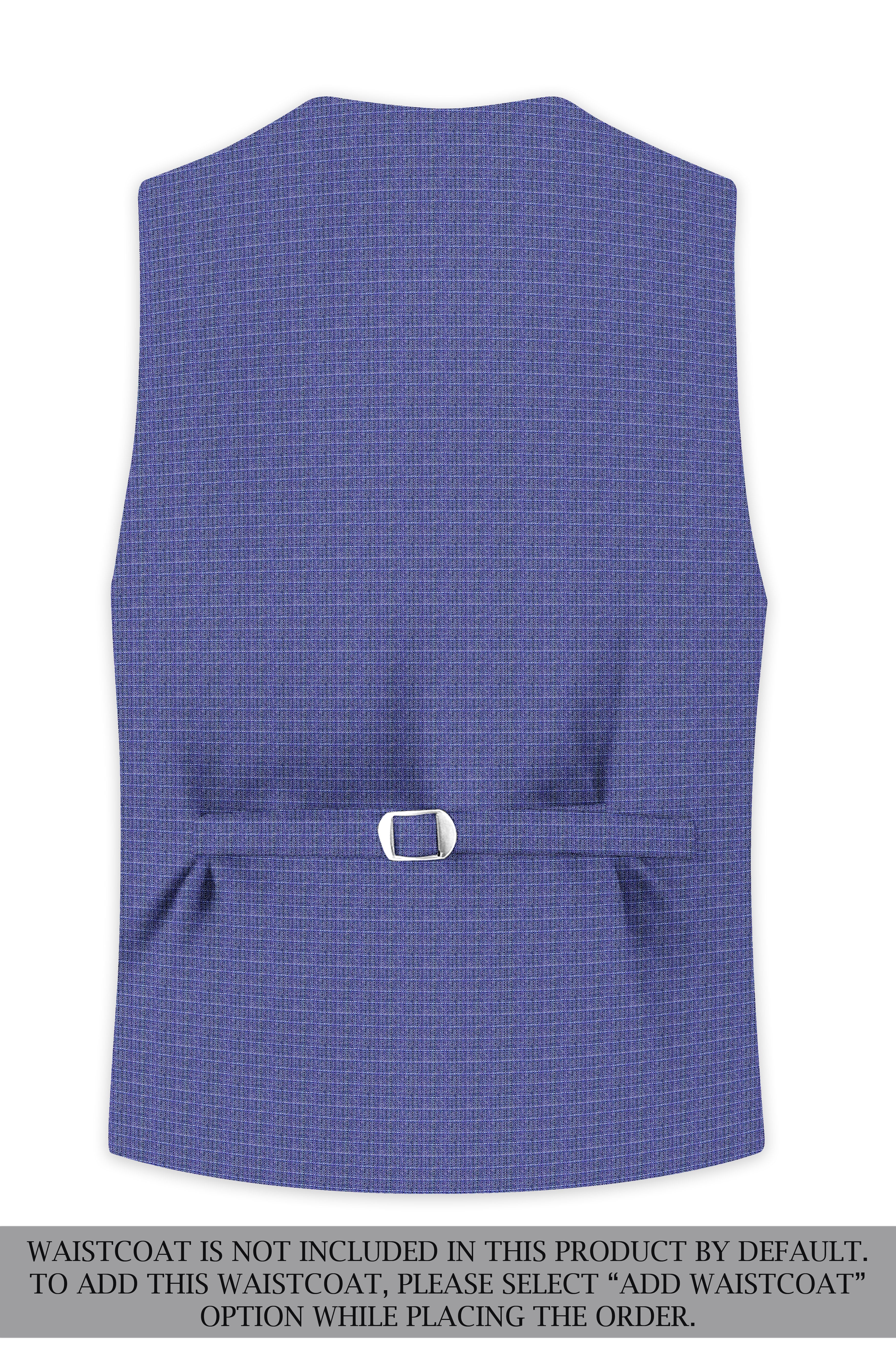 Twilight Blue Checkered Double Breasted Wool Rich Suit