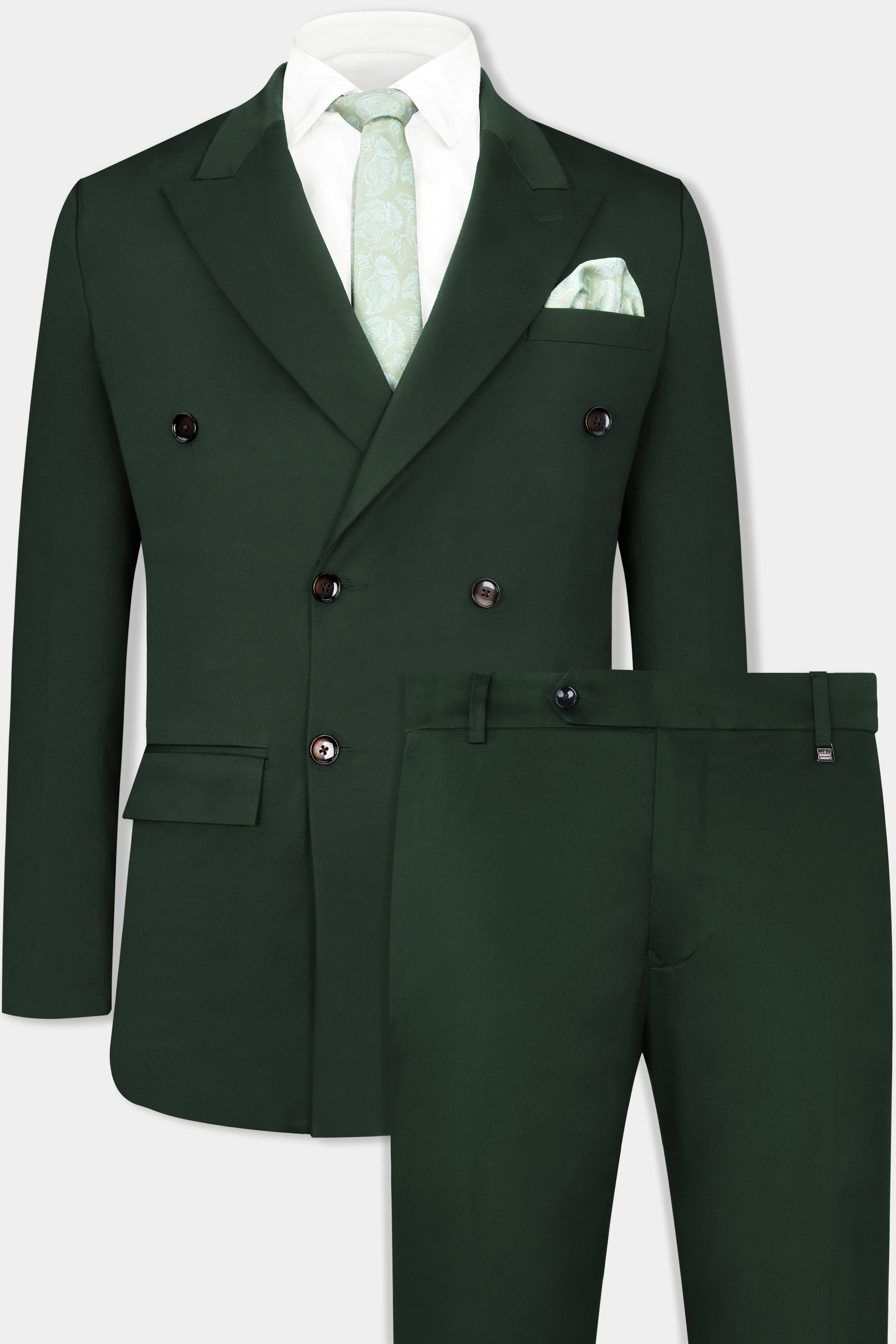 Heavy Metal Green Double Breasted Premium Cotton Stretchable Traveler Suit ST2773-DB-36,ST2773-DB-38,ST2773-DB-40,ST2773-DB-42,ST2773-DB-44,ST2773-DB-46,ST2773-DB-48,ST2773-DB-50,ST2773-DB-52,ST2773-DB-54,ST2773-DB-56,ST2773-DB-58,ST2773-DB-60