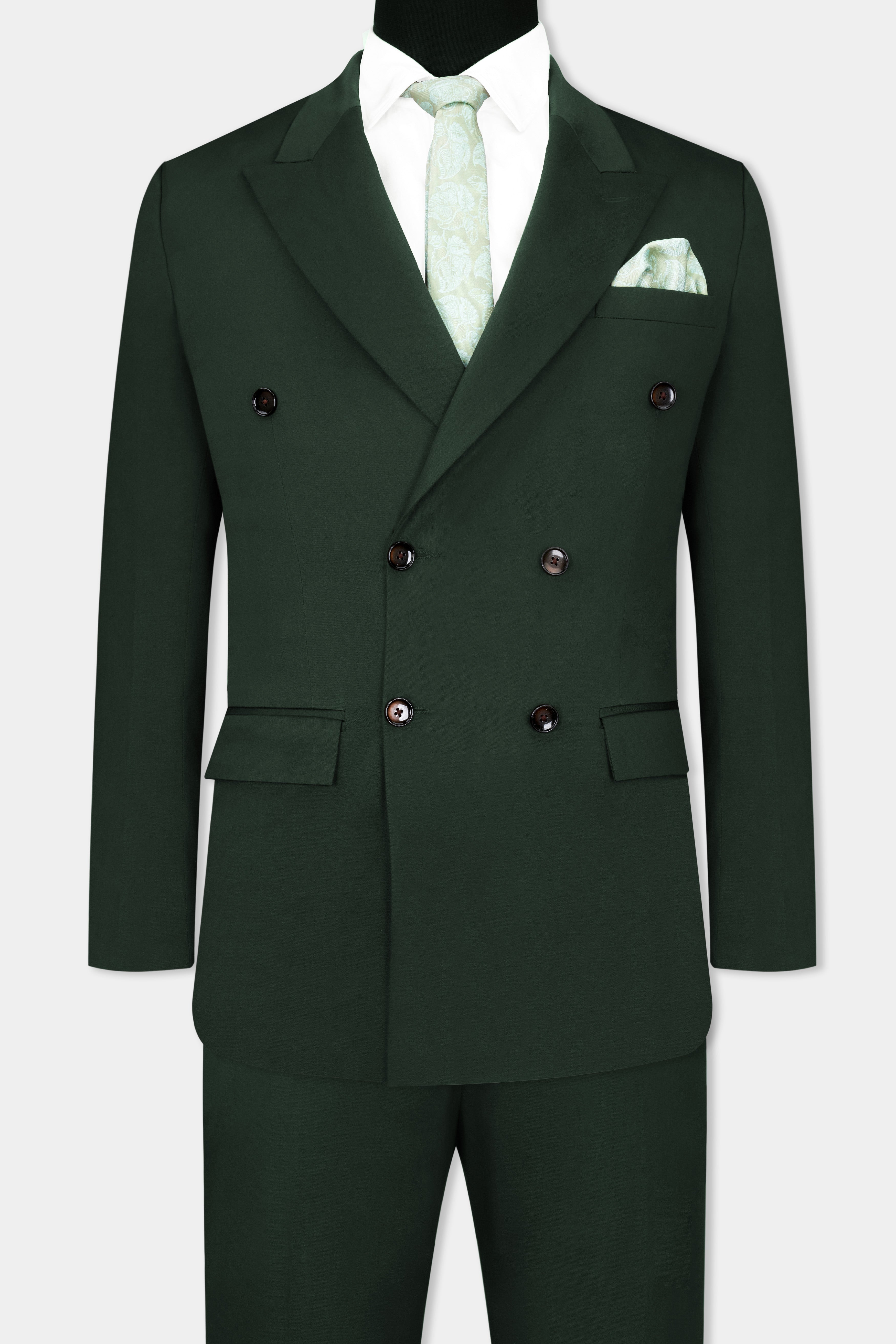 Heavy Metal Green Double Breasted Premium Cotton Stretchable Traveler Suit ST2773-DB-36,ST2773-DB-38,ST2773-DB-40,ST2773-DB-42,ST2773-DB-44,ST2773-DB-46,ST2773-DB-48,ST2773-DB-50,ST2773-DB-52,ST2773-DB-54,ST2773-DB-56,ST2773-DB-58,ST2773-DB-60
