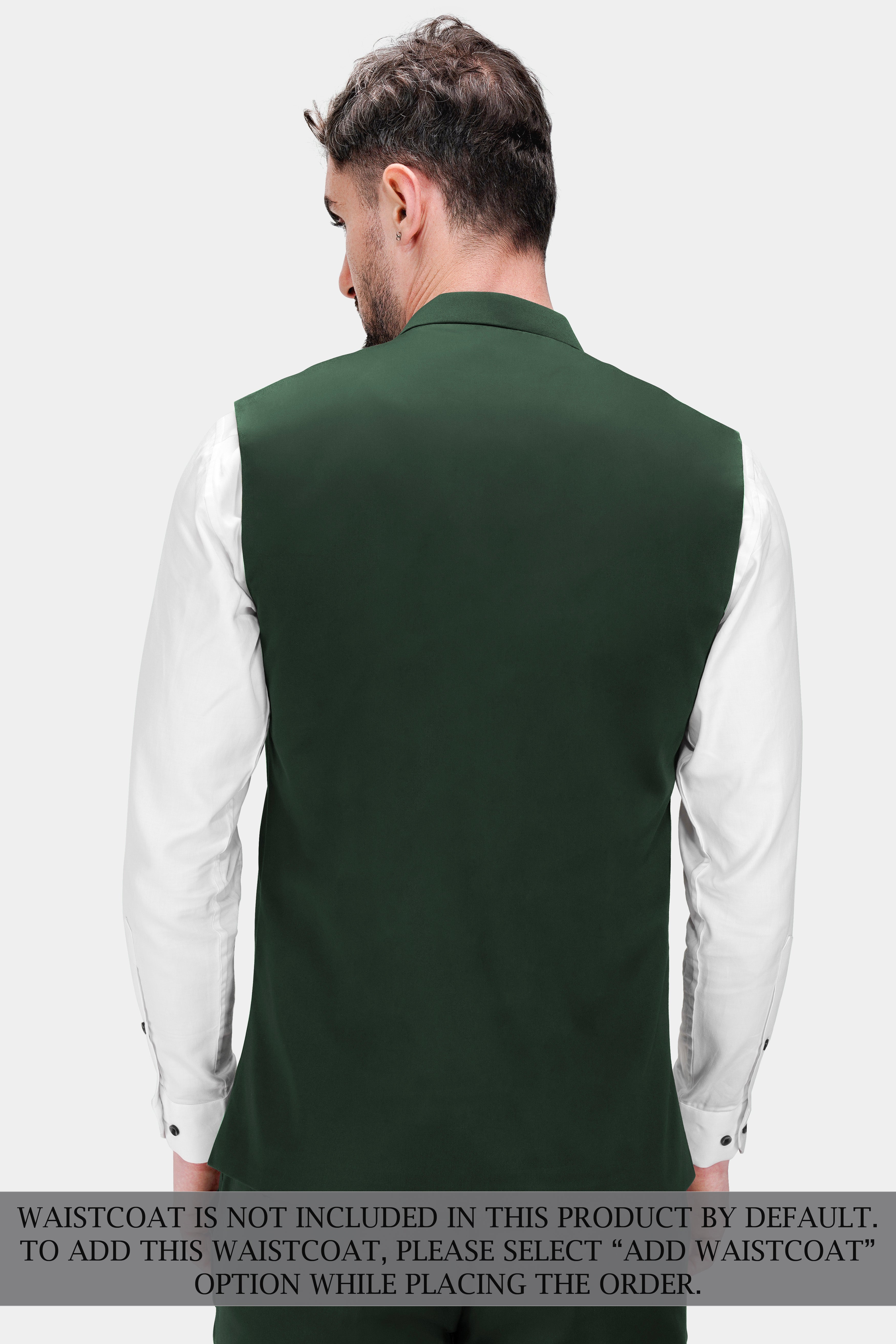 Heavy Metal Green Premium Cotton Bandhgala Stretchable Traveler Suit