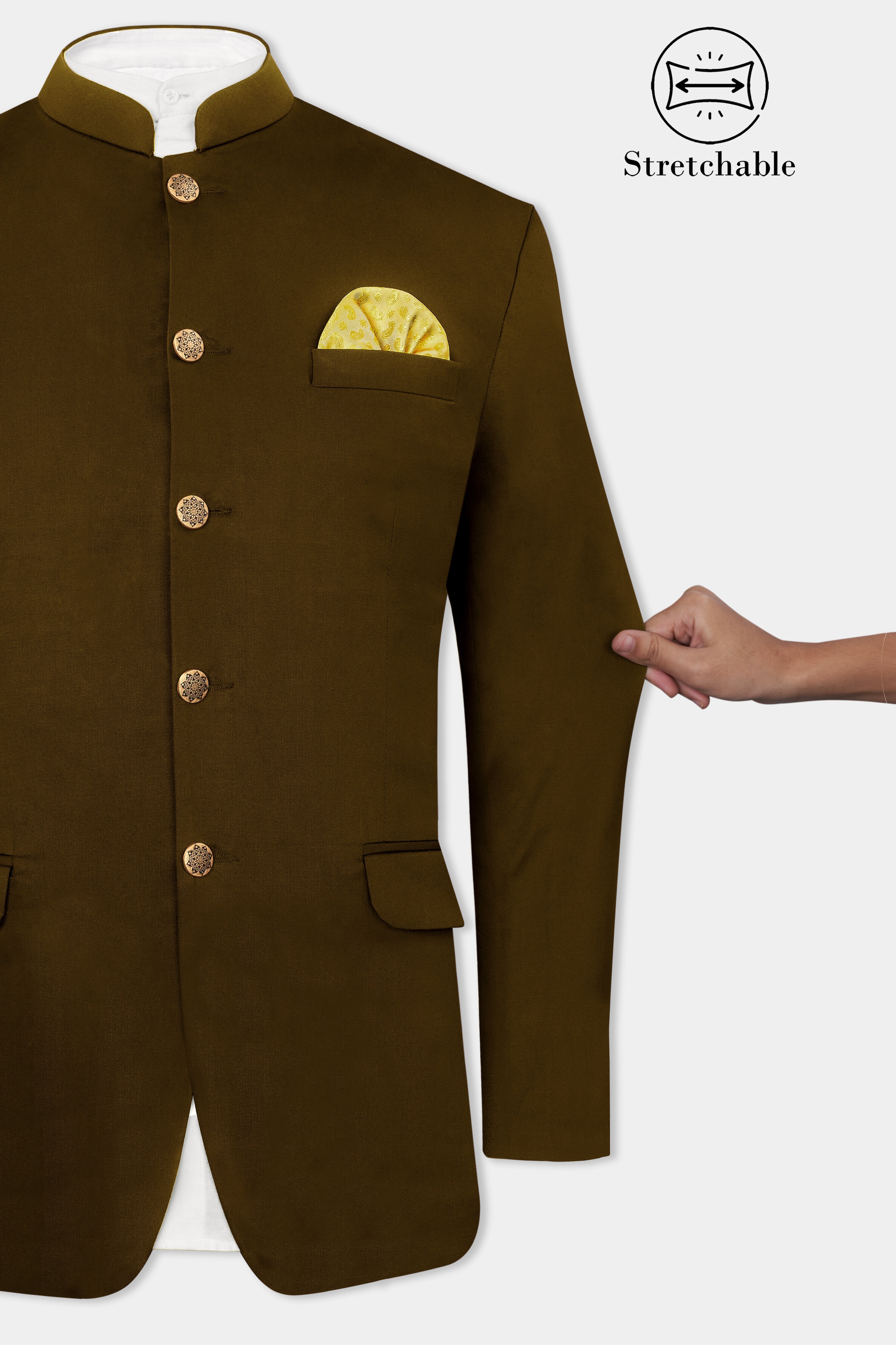 Metallic Bronze Brown Premium Cotton Bandhgala Stretchable Traveler Suit ST2780-BG-36,ST2780-BG-38,ST2780-BG-40,ST2780-BG-42,ST2780-BG-44,ST2780-BG-46,ST2780-BG-48,ST2780-BG-50,ST2780-BG-52,ST2780-BG-54,ST2780-BG-56,ST2780-BG-58,ST2780-BG-60