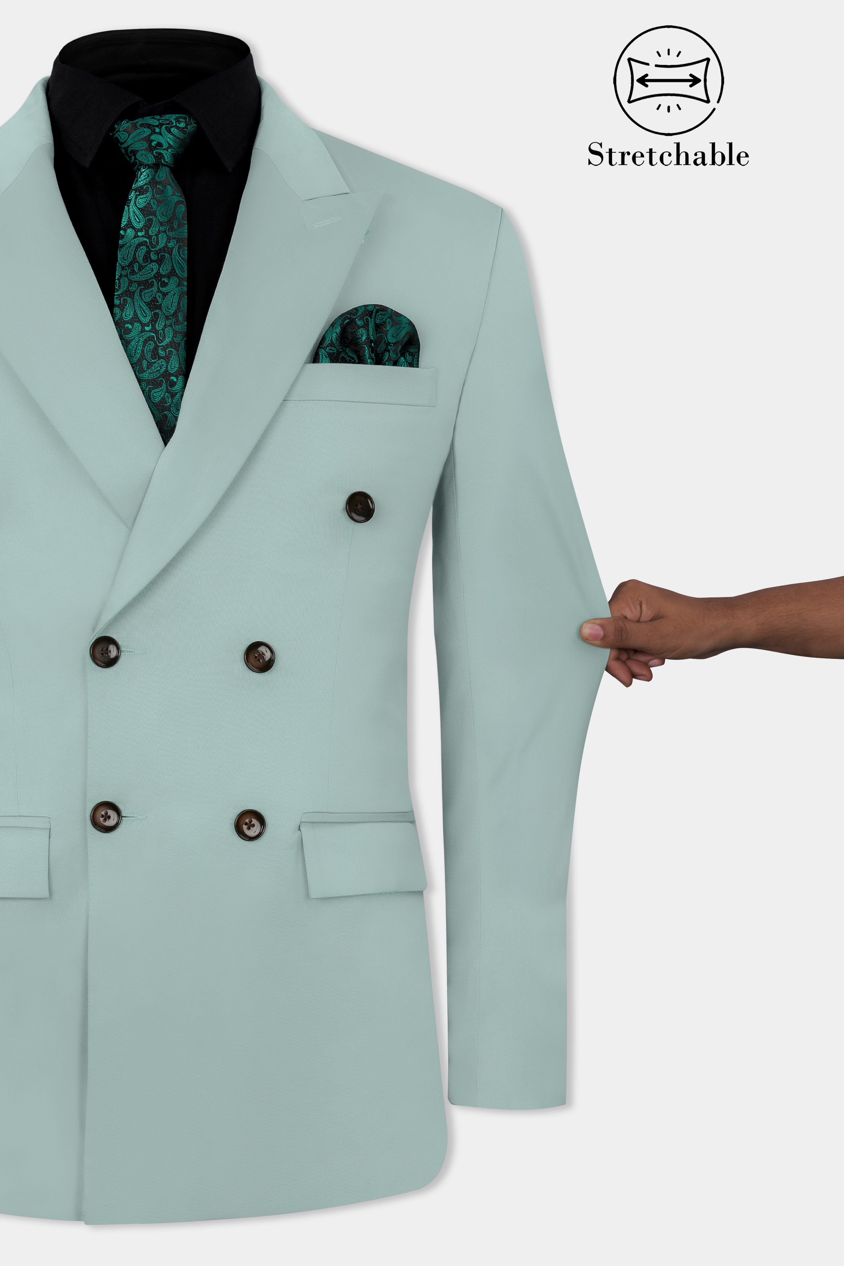 Edward Blue Double Breasted Premium Cotton Stretchable Traveler Suit ST2788-DB-36,ST2788-DB-38,ST2788-DB-40,ST2788-DB-42,ST2788-DB-44,ST2788-DB-46,ST2788-DB-48,ST2788-DB-50,ST2788-DB-52,ST2788-DB-54,ST2788-DB-56,ST2788-DB-58,ST2788-DB-60