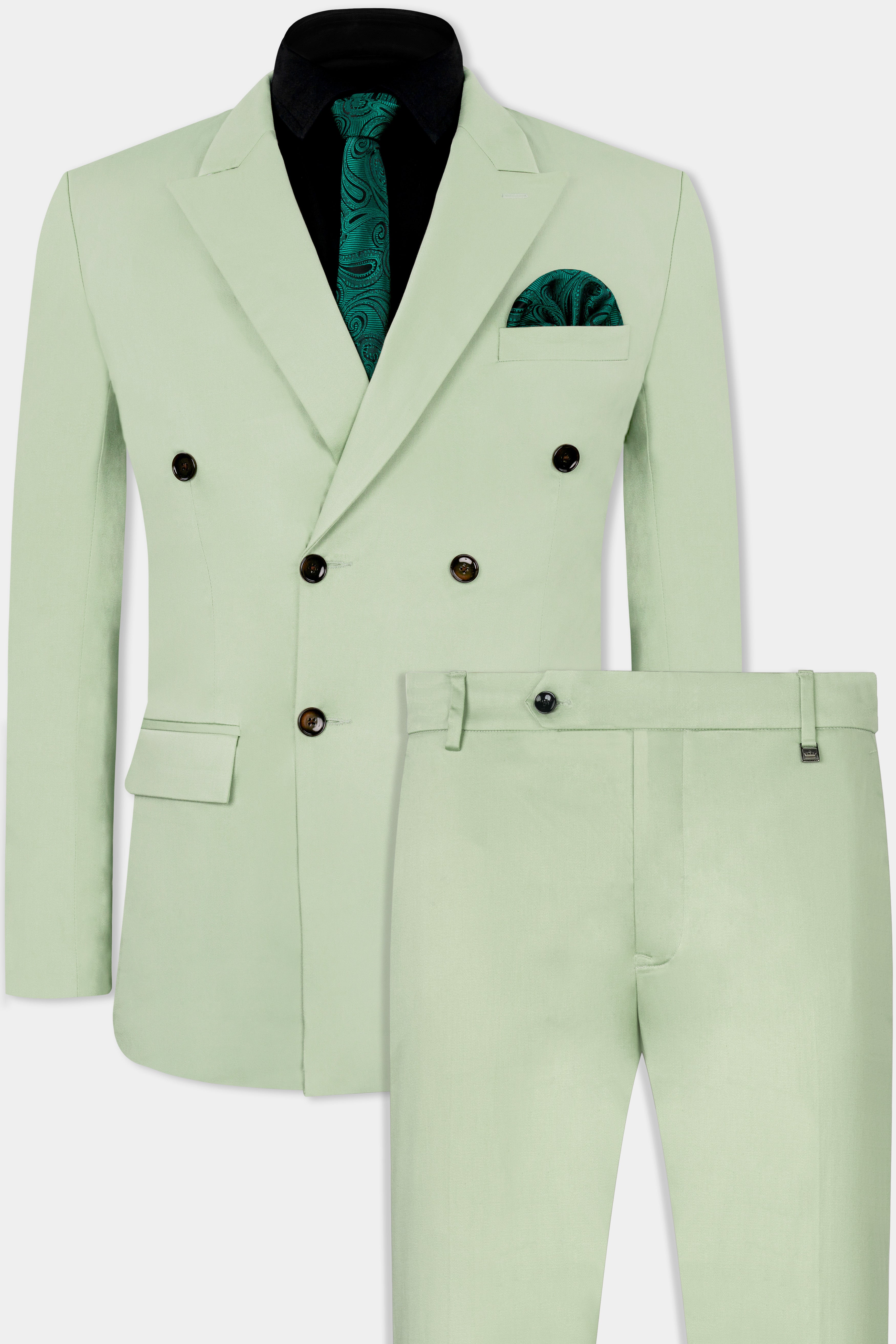 Coriander Green Double Breasted Premium Cotton Stretchable Traveler Suit ST2793-DB-36,ST2793-DB-38,ST2793-DB-40,ST2793-DB-42,ST2793-DB-44,ST2793-DB-46,ST2793-DB-48,ST2793-DB-50,ST2793-DB-52,ST2793-DB-54,ST2793-DB-56,ST2793-DB-58,ST2793-DB-60