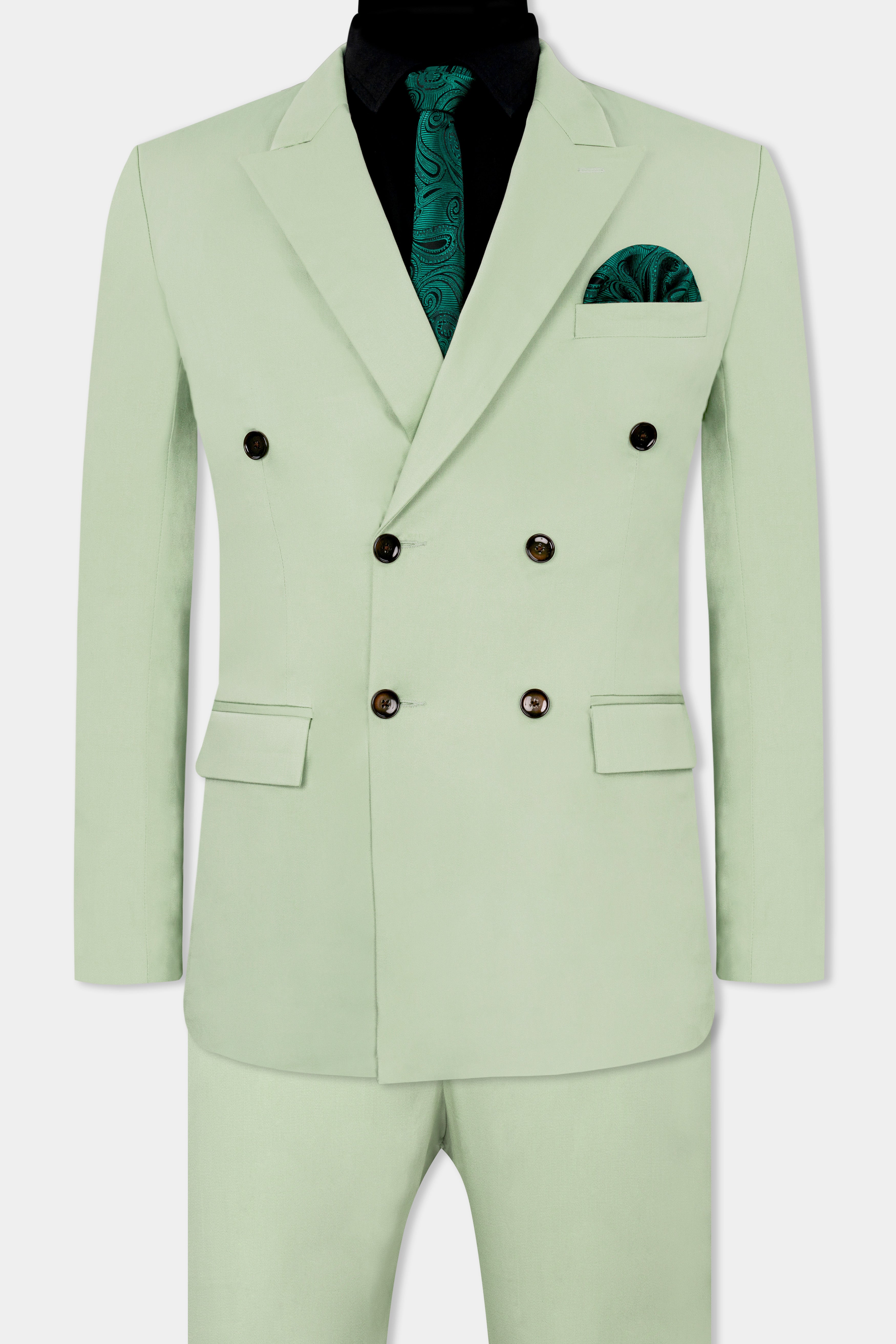 Coriander Green Double Breasted Premium Cotton Stretchable Traveler Suit ST2793-DB-36,ST2793-DB-38,ST2793-DB-40,ST2793-DB-42,ST2793-DB-44,ST2793-DB-46,ST2793-DB-48,ST2793-DB-50,ST2793-DB-52,ST2793-DB-54,ST2793-DB-56,ST2793-DB-58,ST2793-DB-60