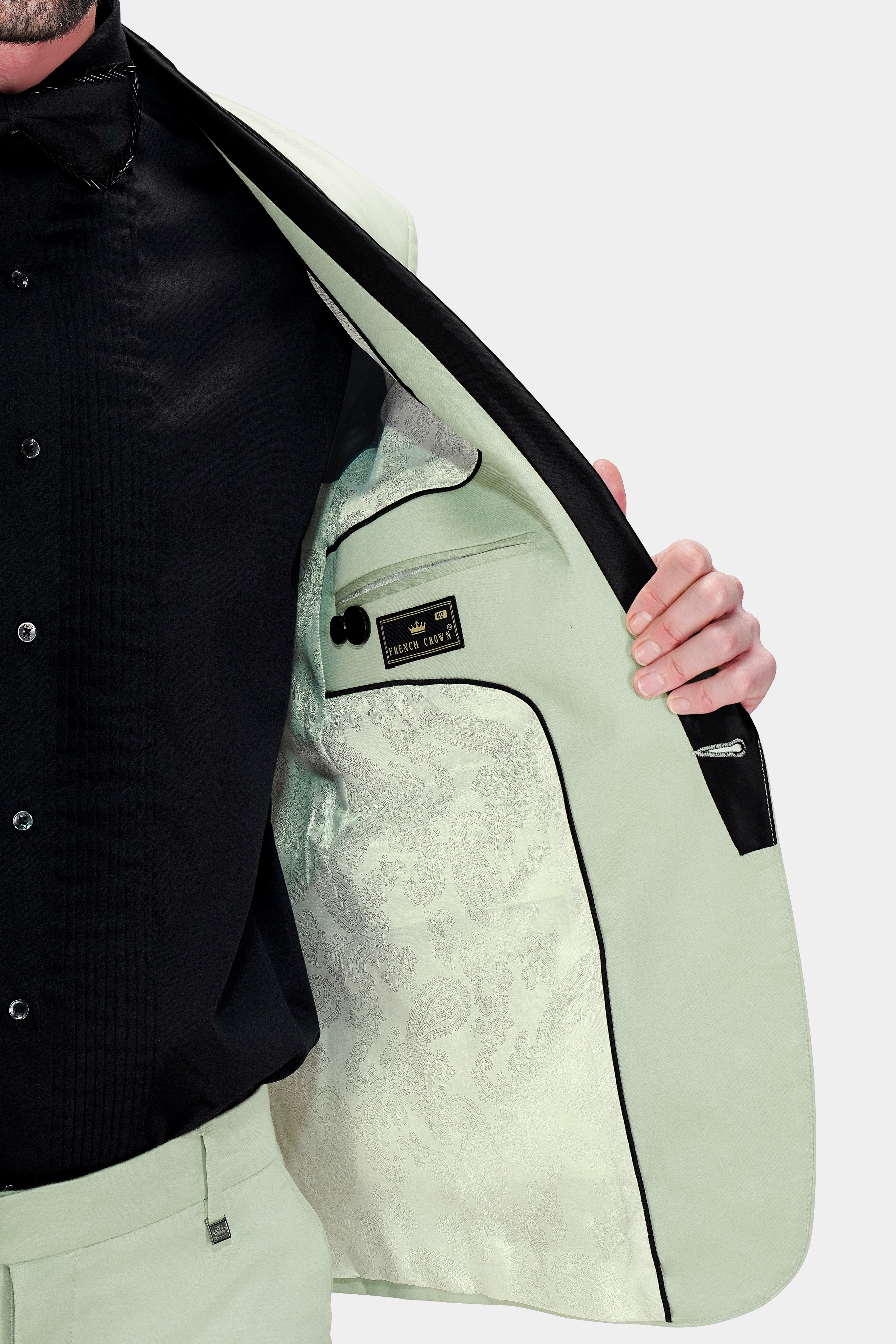 Coriander Green Premium Cotton Tuxedo Stretchable Traveler Suit ST2795-BKL-36,ST2795-BKL-38,ST2795-BKL-40,ST2795-BKL-42,ST2795-BKL-44,ST2795-BKL-46,ST2795-BKL-48,ST2795-BKL-50,ST2795-BKL-52,ST2795-BKL-54,ST2795-BKL-56,ST2795-BKL-58,ST2795-BKL-60