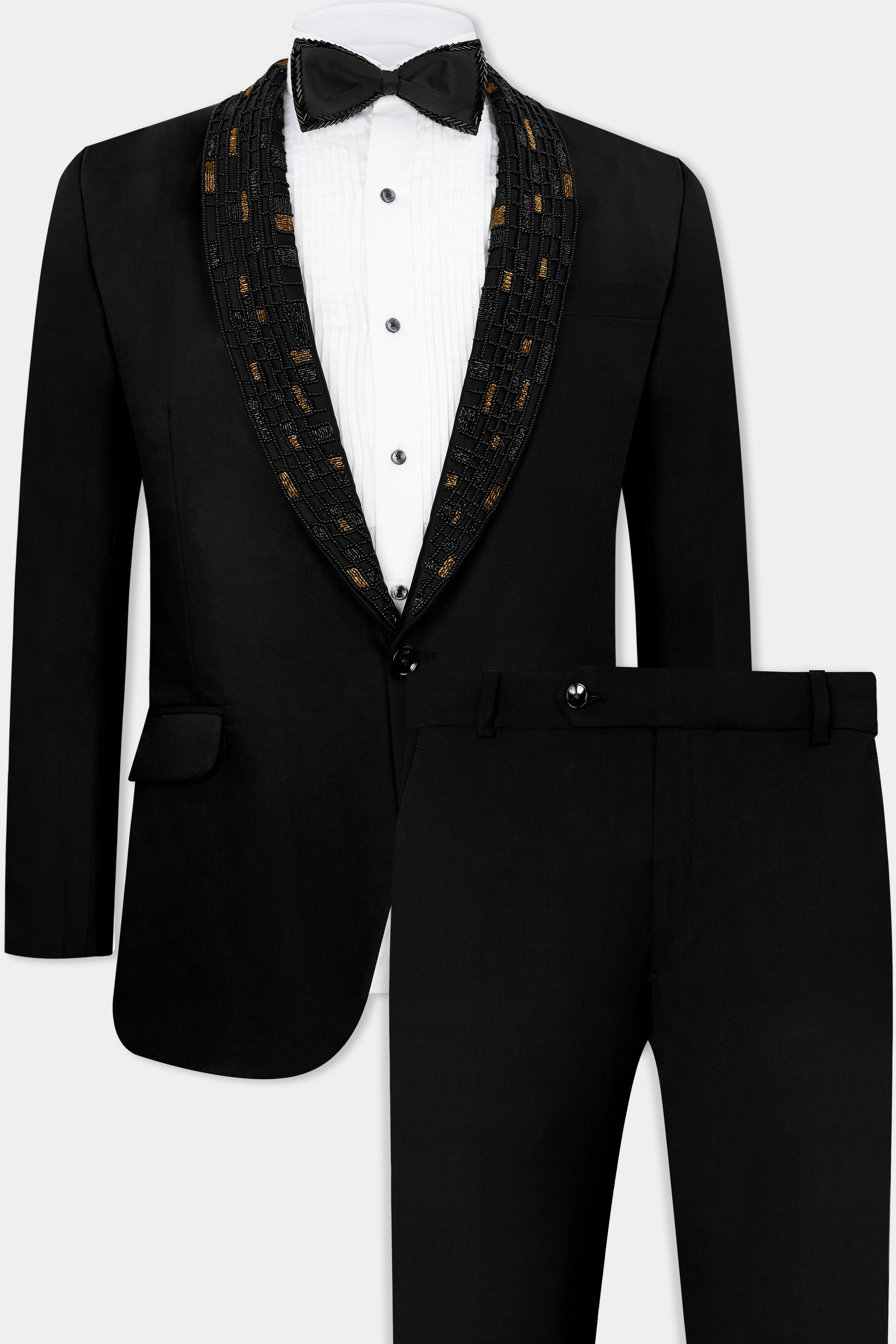 Jade Black Wool Rich Tuxedo Designer Suit ST2804-KWLP-D478-36, ST2804-KWLP-D478-38, ST2804-KWLP-D478-40, ST2804-KWLP-D478-42, ST2804-KWLP-D478-44, ST2804-KWLP-D478-46, ST2804-KWLP-D478-48, ST2804-KWLP-D478-50, ST2804-KWLP-D478-52, ST2804-KWLP-D478-54, ST2804-KWLP-D478-56, ST2804-KWLP-D478-58, ST2804-KWLP-D478-60