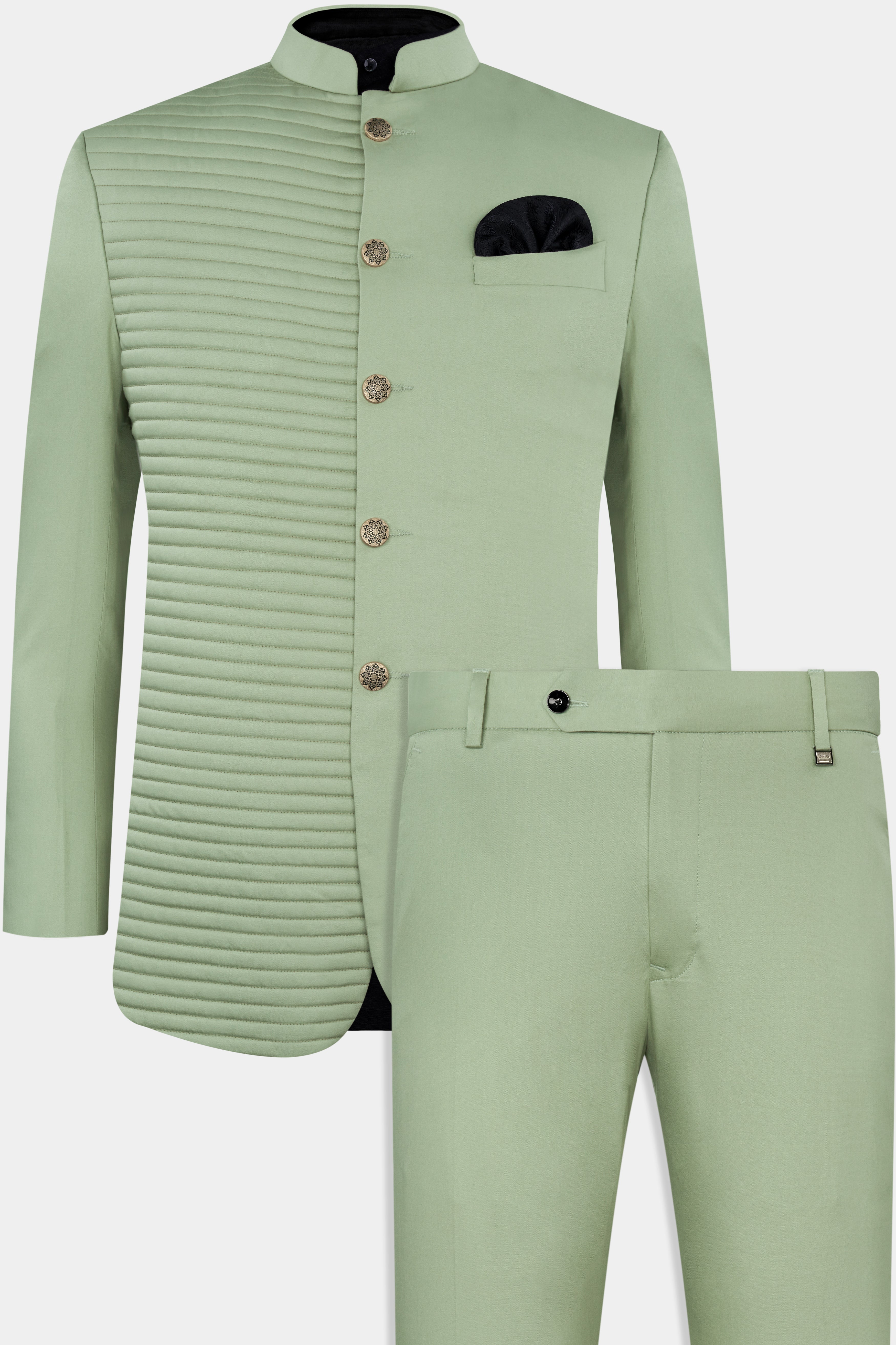 Asparagus Green with Horizontal Stitches Premium Cotton Bandhgala Designer Suit ST2814-BG-D168-36,ST2814-BG-D168-38,ST2814-BG-D168-40,ST2814-BG-D168-42,ST2814-BG-D168-44,ST2814-BG-D168-46,ST2814-BG-D168-48,ST2814-BG-D168-50,ST2814-BG-D168-52,ST2814-BG-D168-54,ST2814-BG-D168-56,ST2814-BG-D168-58,ST2814-BG-D168-60