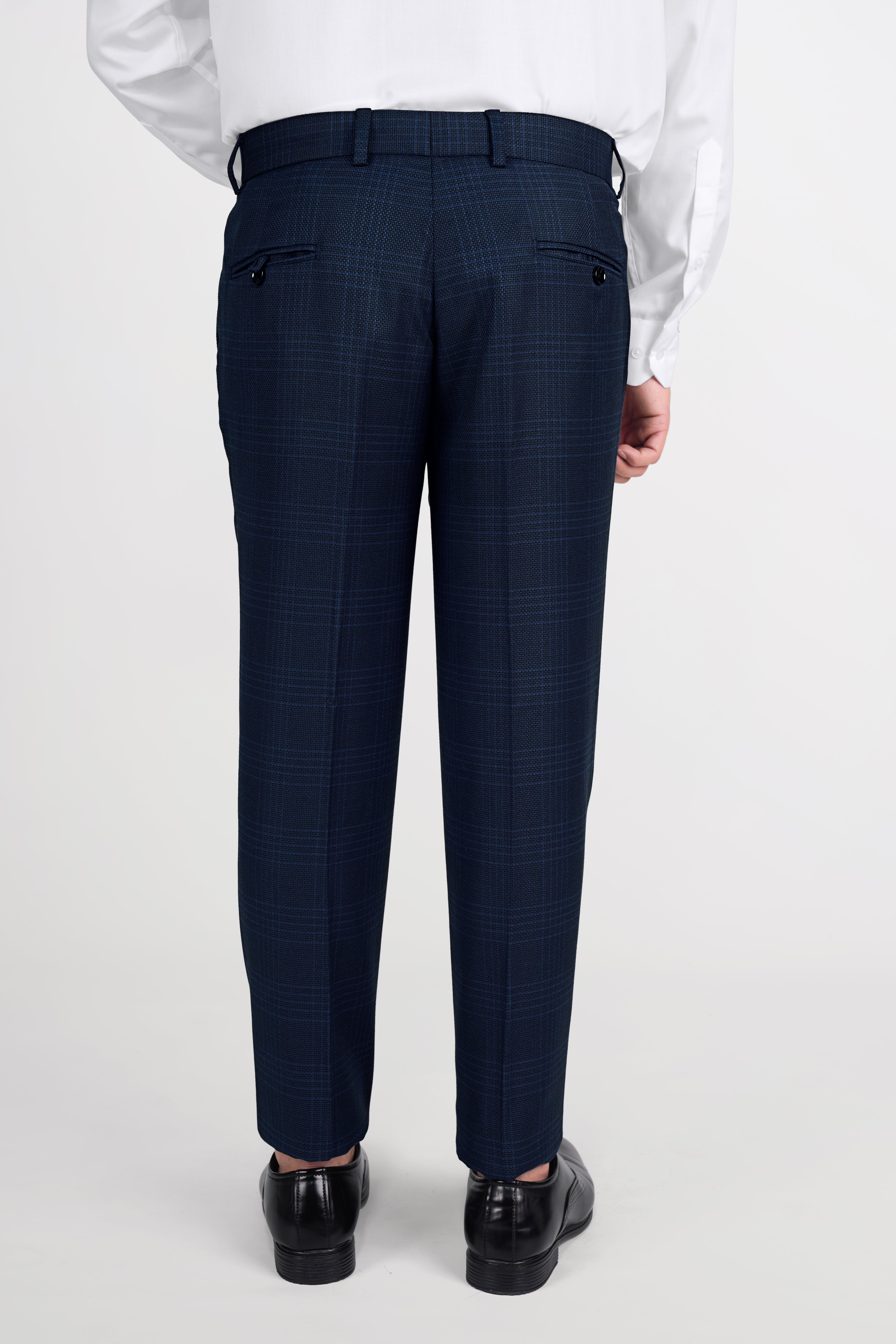 Prussian Blue Subtle Checkered Cross Buttoned Bandhgala Wool Rich Suit ST2816-CBG3-36,ST2816-CBG3-38,ST2816-CBG3-40,ST2816-CBG3-42,ST2816-CBG3-44,ST2816-CBG3-46,ST2816-CBG3-48,ST2816-CBG3-50,ST2816-CBG3-52,ST2816-CBG3-54,ST2816-CBG3-56,ST2816-CBG3-58,ST2816-CBG3-60