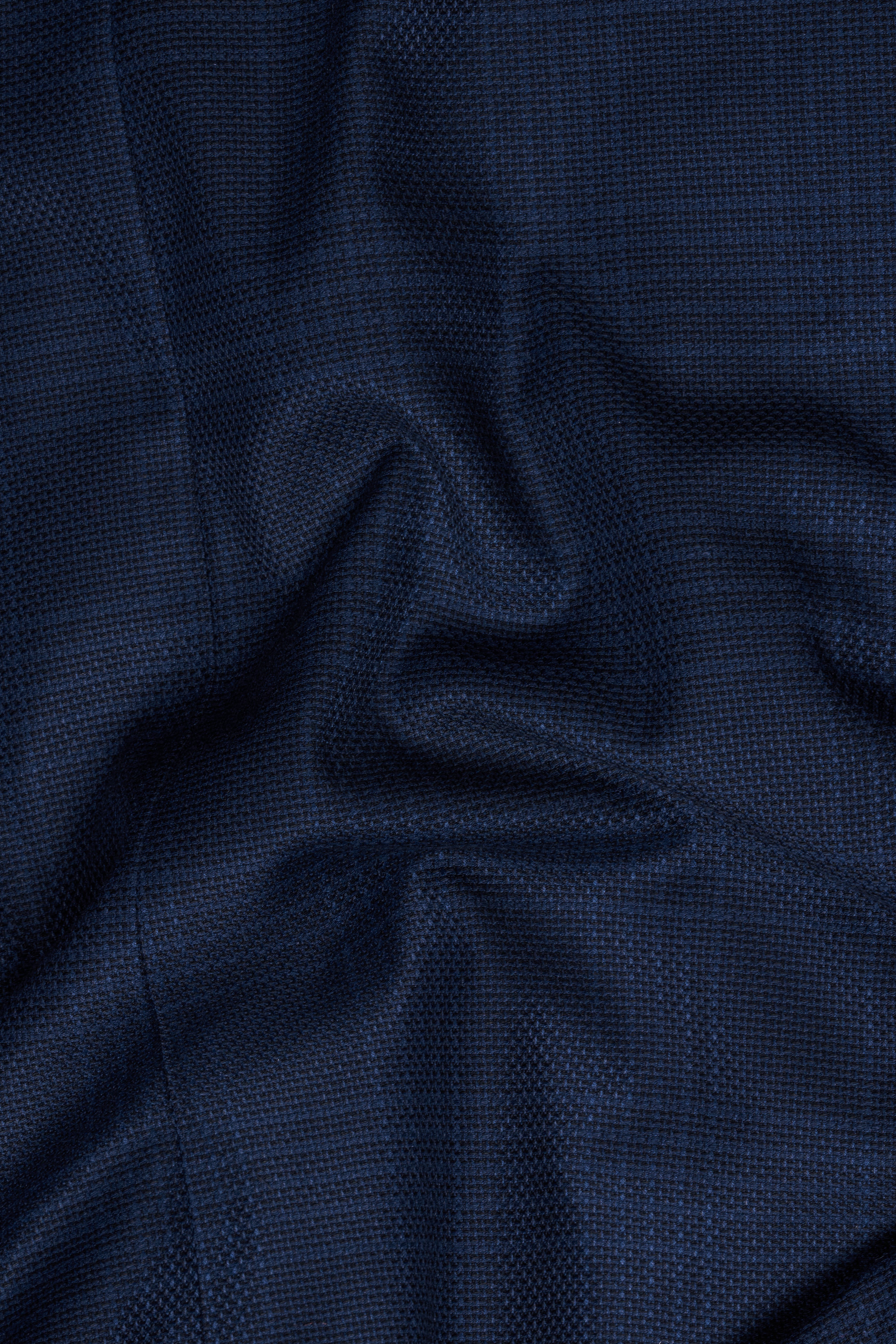Prussian Blue Subtle Checkered Cross Buttoned Bandhgala Wool Rich Suit ST2816-CBG3-36,ST2816-CBG3-38,ST2816-CBG3-40,ST2816-CBG3-42,ST2816-CBG3-44,ST2816-CBG3-46,ST2816-CBG3-48,ST2816-CBG3-50,ST2816-CBG3-52,ST2816-CBG3-54,ST2816-CBG3-56,ST2816-CBG3-58,ST2816-CBG3-60