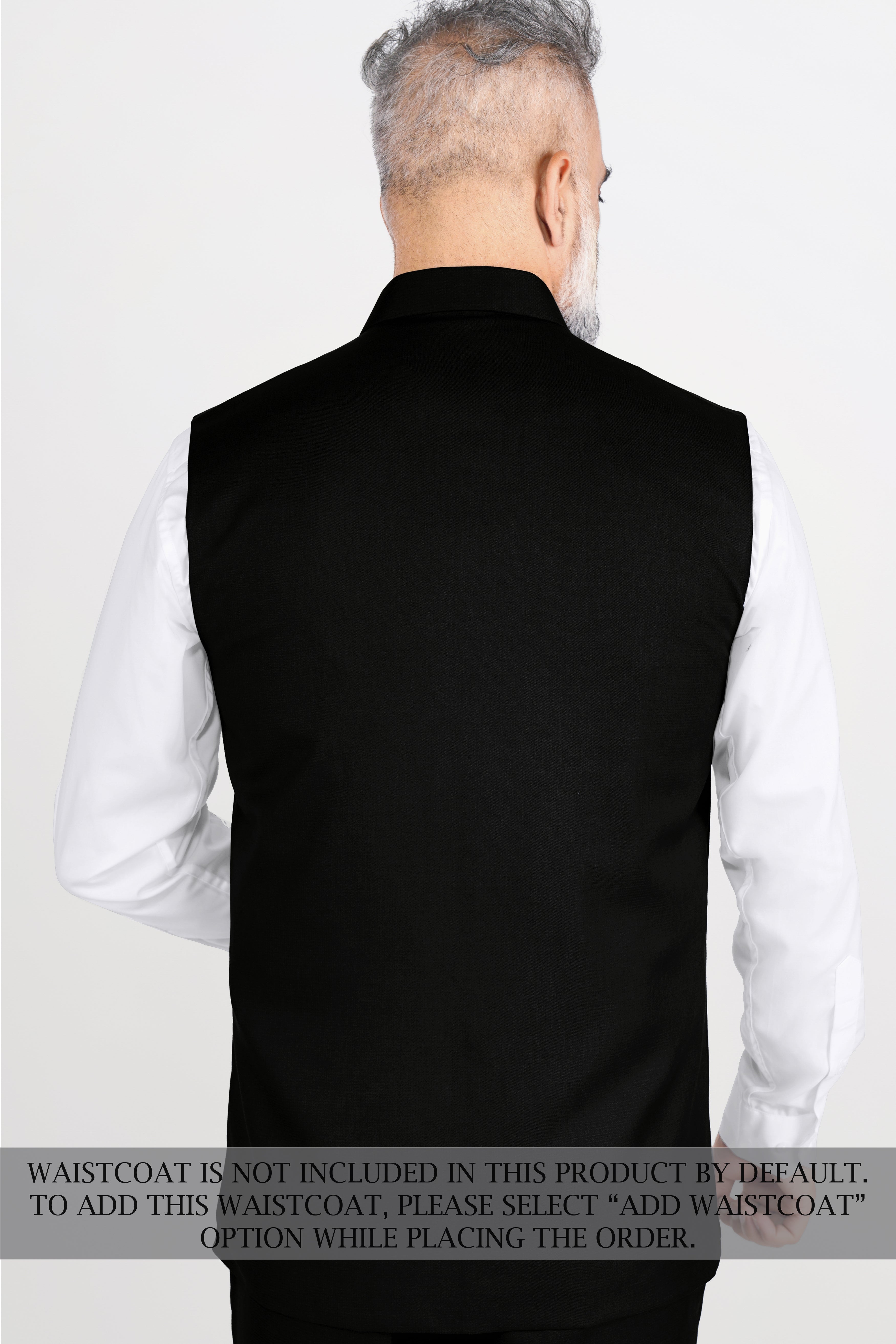 Jade Black Wool Rich Bandhgala Suit