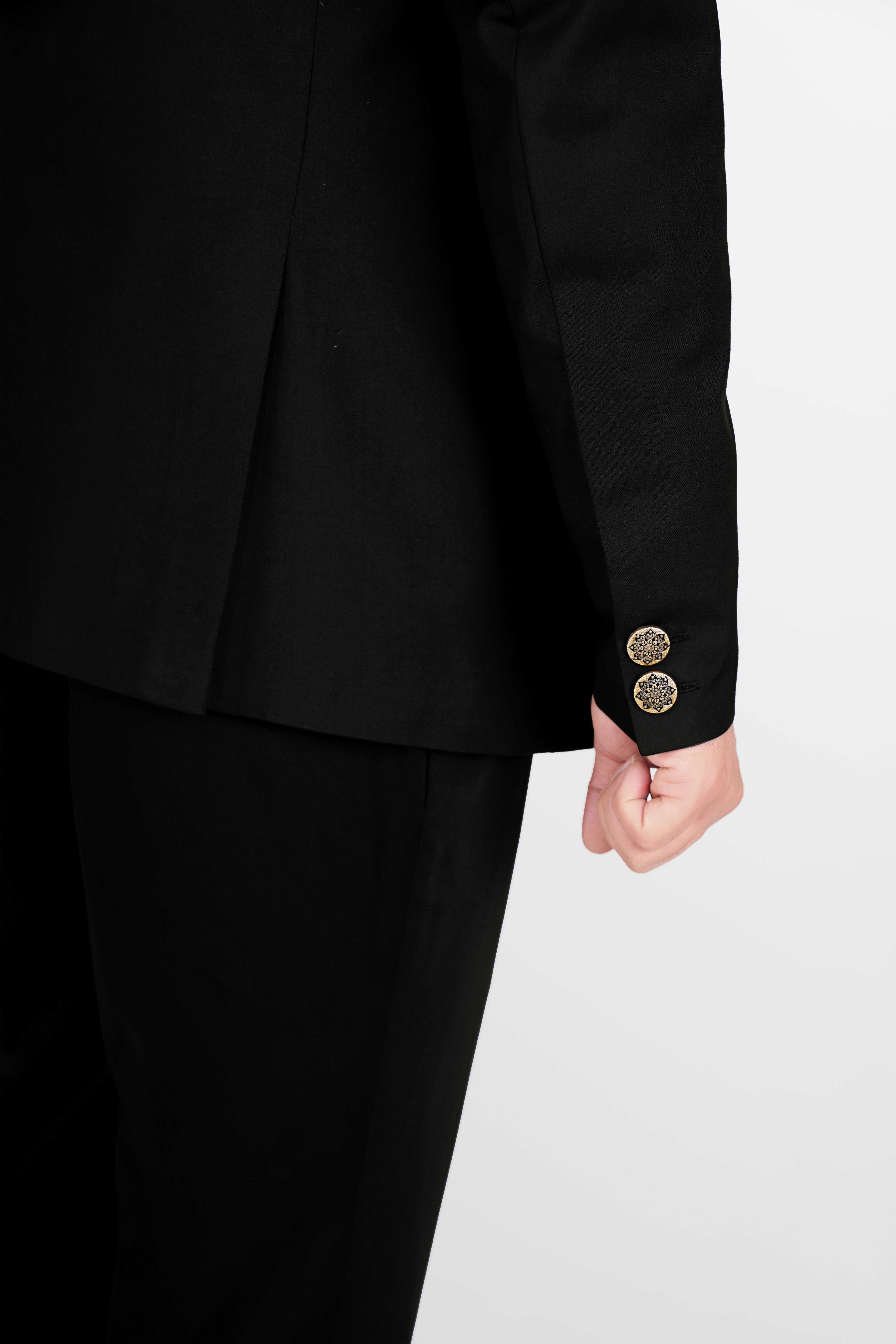 Jade Black Wool Rich Cross Buttoned Bandhgala Designer Stretchable Traveler Suit ST2819-CBG-D171-36,ST2819-CBG-D171-38,ST2819-CBG-D171-40,ST2819-CBG-D171-42,ST2819-CBG-D171-44,ST2819-CBG-D171-46,ST2819-CBG-D171-48,ST2819-CBG-D171-50,ST2819-CBG-D171-52,ST2819-CBG-D171-54,ST2819-CBG-D171-56,ST2819-CBG-D171-58,ST2819-CBG-D171-60