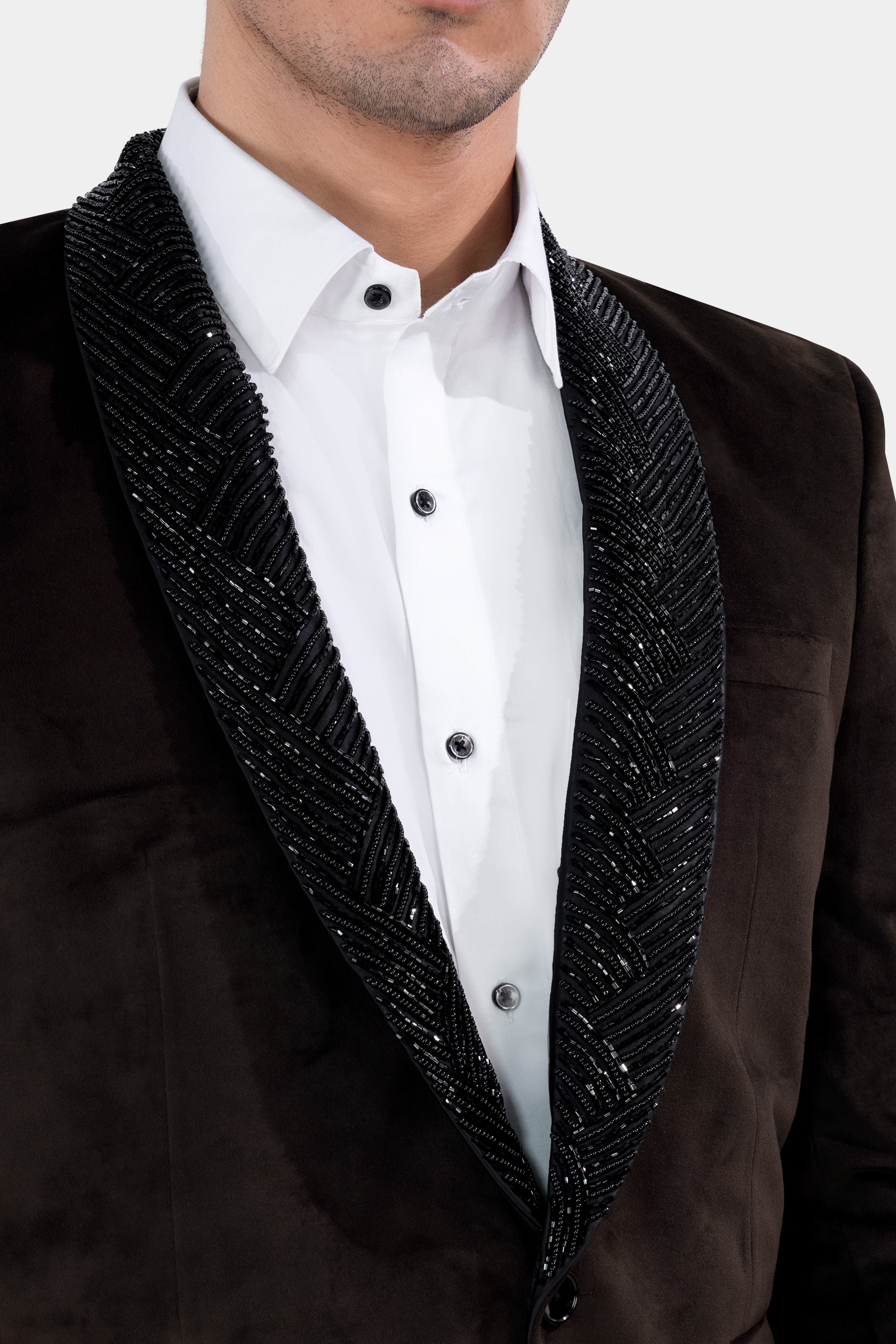 Coffee Bean Brown Tuxedo Designer Blazer BL2850-KWL-D113-36, BL2850-KWL-D113-38, BL2850-KWL-D113-40, BL2850-KWL-D113-42, BL2850-KWL-D113-44, BL2850-KWL-D113-46, BL2850-KWL-D113-48, BL2850-KWL-D113-50, BL2850-KWL-D113-52, BL2850-KWL-D113-54, BL2850-KWL-D113-56, BL2850-KWL-D113-58, BL2850-KWL-D113-60