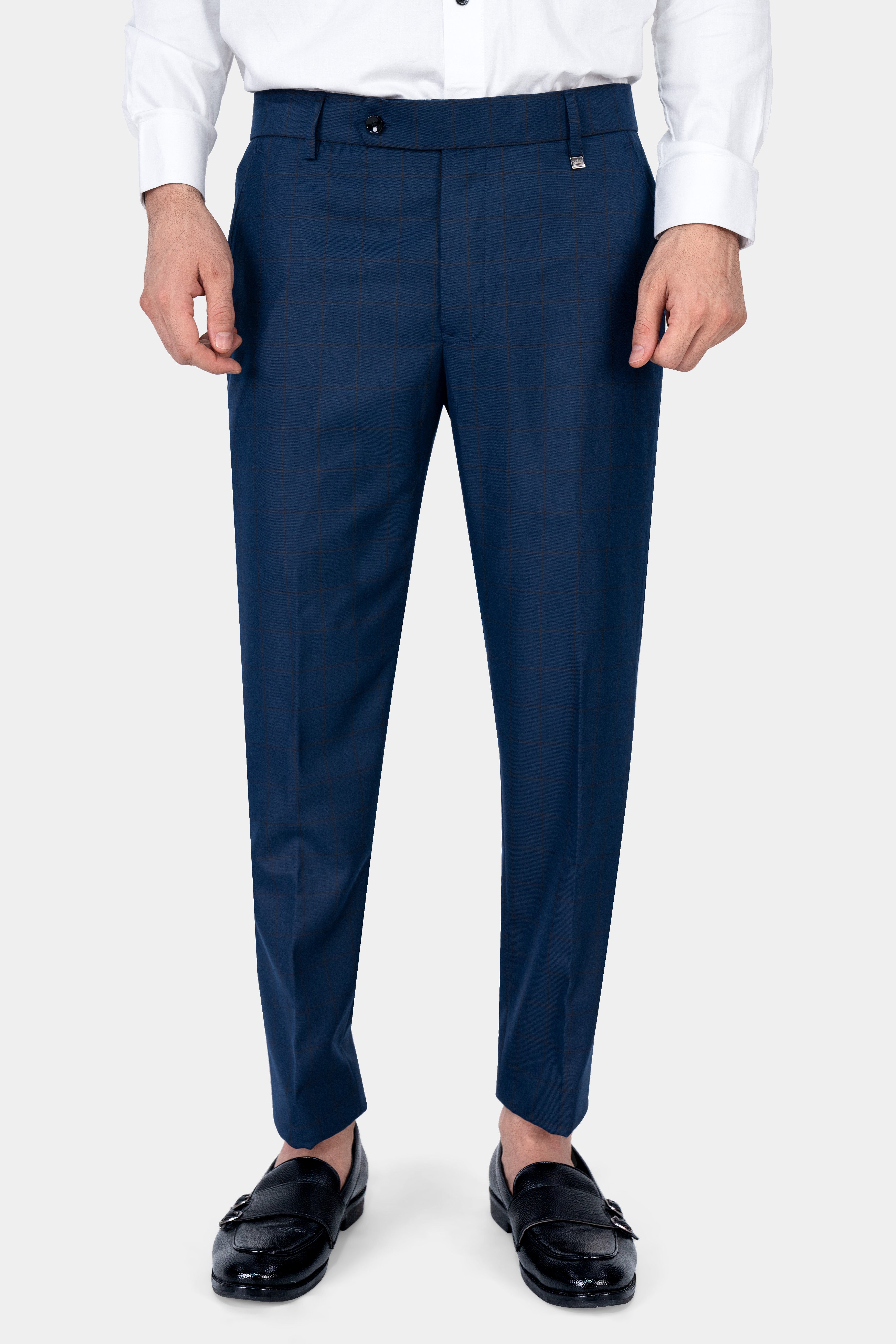 Tangaroa Blue and Subtle Black Checkered Wool Rich Suit ST2871-SB-36,ST2871-SB-38,ST2871-SB-40,ST2871-SB-42,ST2871-SB-44,ST2871-SB-46,ST2871-SB-48,ST2871-SB-50,ST2871-SB-52,ST2871-SB-54,ST2871-SB-56,ST2871-SB-58,ST2871-SB-60