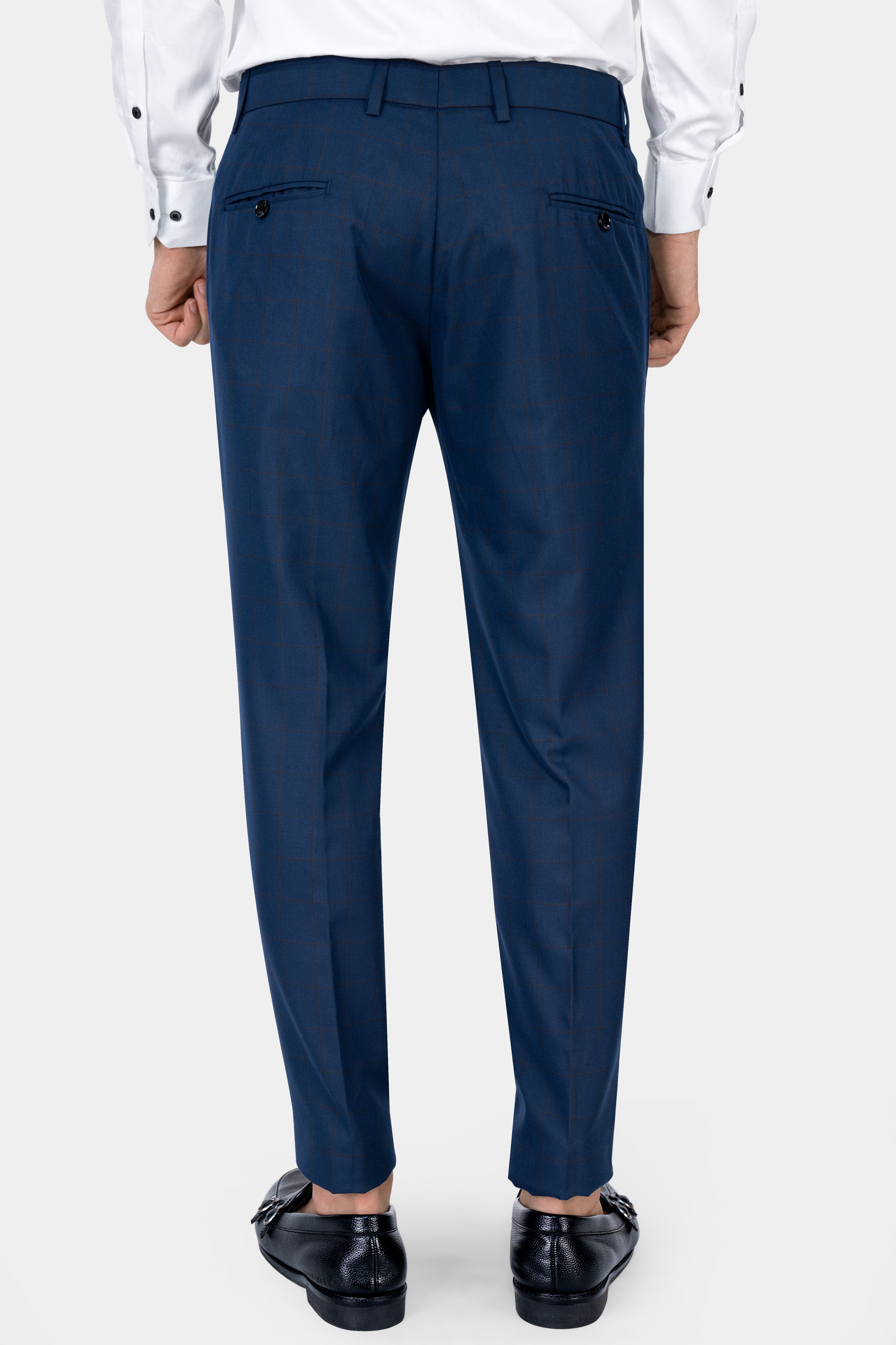 Tangaroa Blue and Subtle Black Checkered Wool Rich Suit ST2871-SB-36,ST2871-SB-38,ST2871-SB-40,ST2871-SB-42,ST2871-SB-44,ST2871-SB-46,ST2871-SB-48,ST2871-SB-50,ST2871-SB-52,ST2871-SB-54,ST2871-SB-56,ST2871-SB-58,ST2871-SB-60
