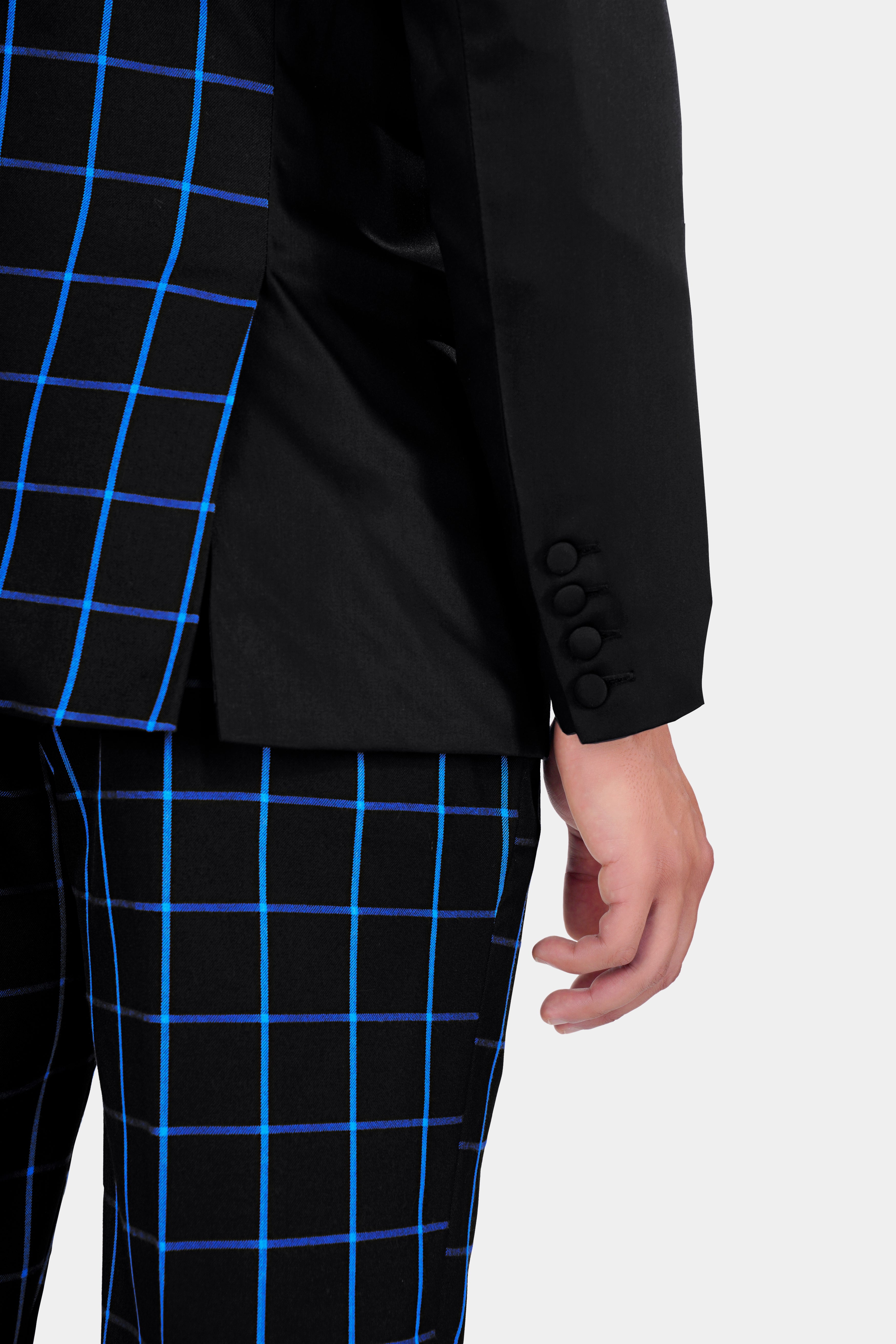 Half Black and Half Windowpane Wool Rich Designer Suit ST2897-SB-D51-36,ST2897-SB-D51-38,ST2897-SB-D51-40,ST2897-SB-D51-42,ST2897-SB-D51-44,ST2897-SB-D51-46,ST2897-SB-D51-48,ST2897-SB-D51-50,ST2897-SB-D51-52,ST2897-SB-D51-54,ST2897-SB-D51-56,ST2897-SB-D51-58,ST2897-SB-D51-60