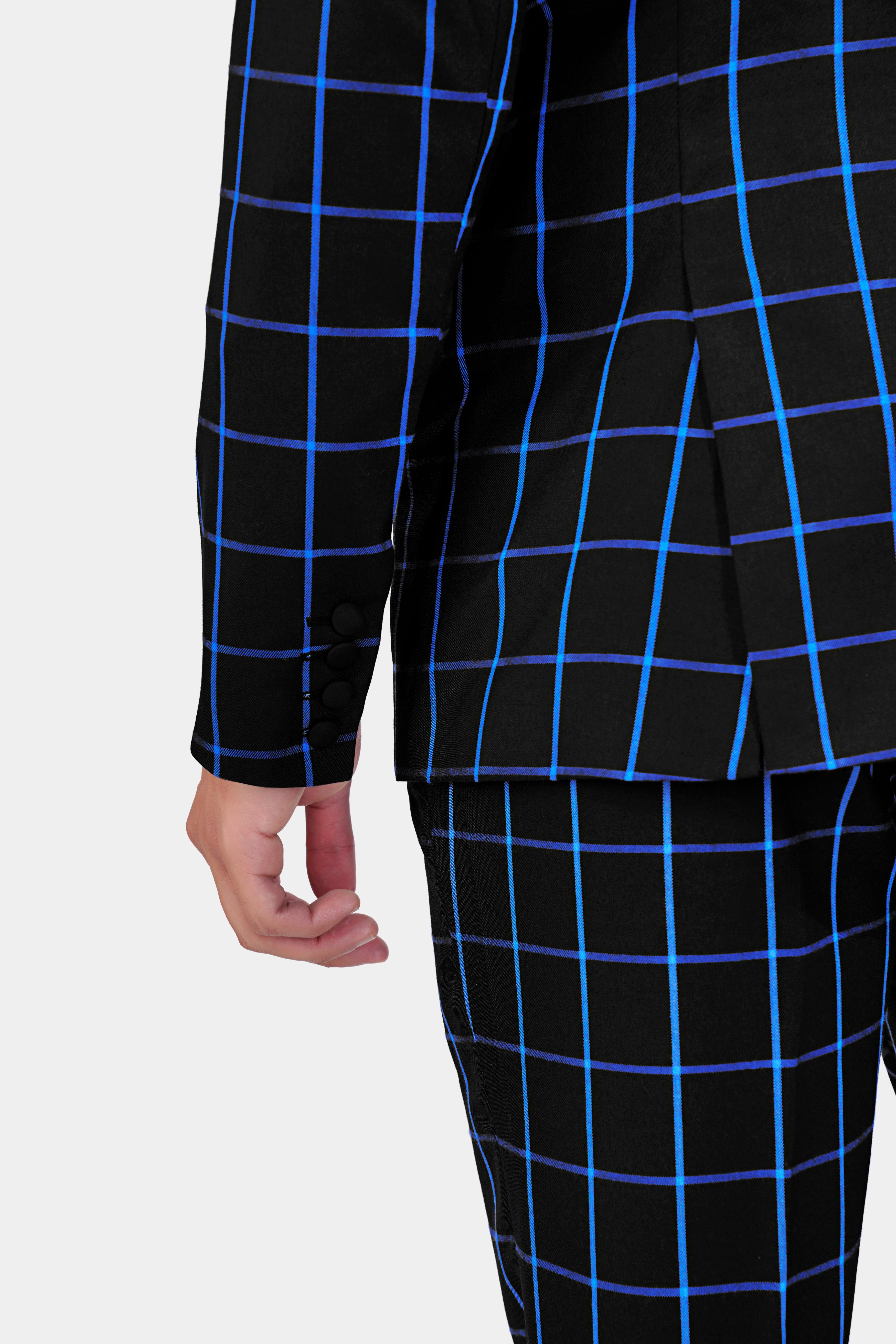 Half Black and Half Windowpane Wool Rich Designer Suit ST2897-SB-D51-36,ST2897-SB-D51-38,ST2897-SB-D51-40,ST2897-SB-D51-42,ST2897-SB-D51-44,ST2897-SB-D51-46,ST2897-SB-D51-48,ST2897-SB-D51-50,ST2897-SB-D51-52,ST2897-SB-D51-54,ST2897-SB-D51-56,ST2897-SB-D51-58,ST2897-SB-D51-60
