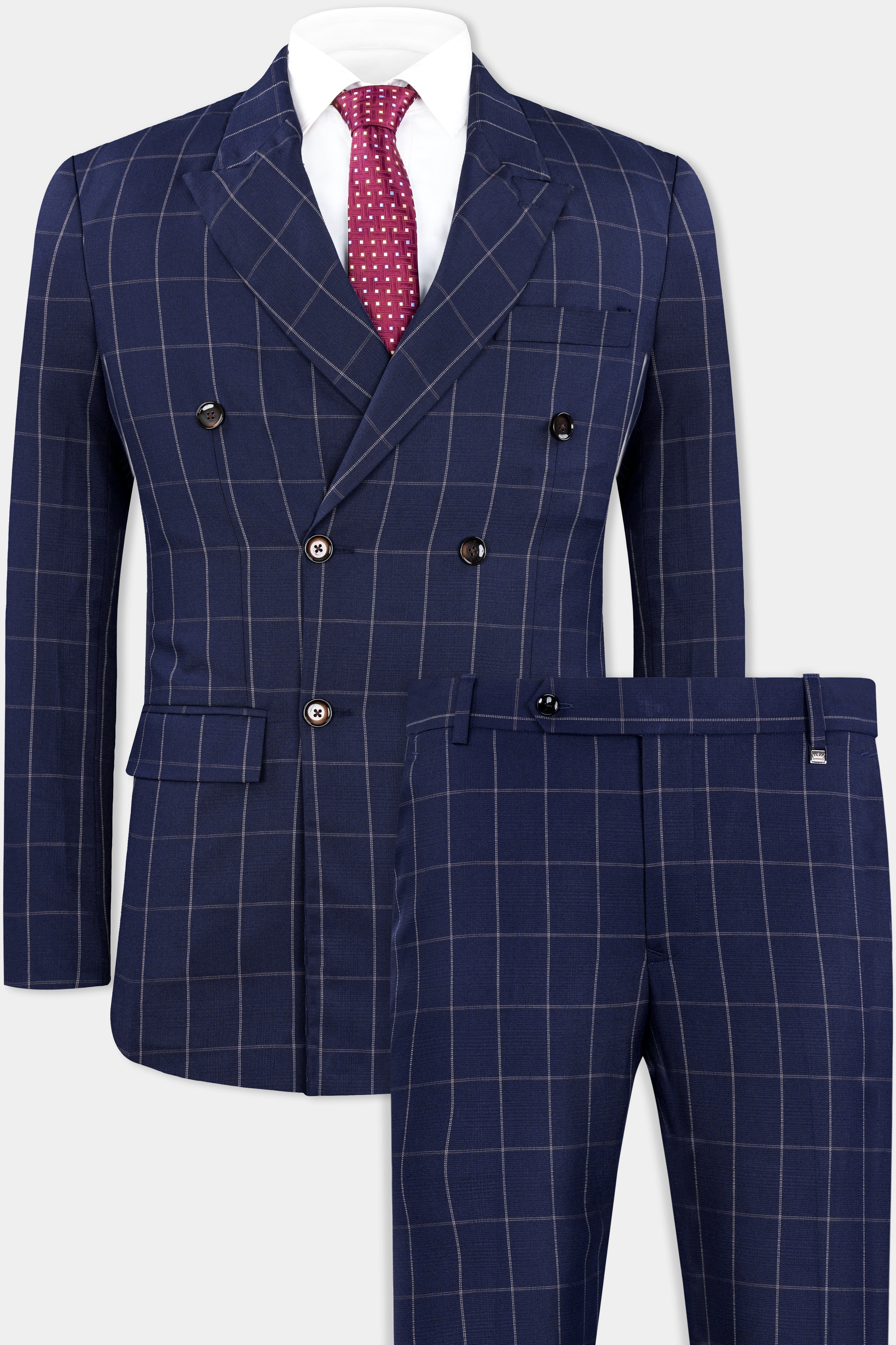 Admiral Blue Windowpane Wool Rich Double Breasted Suit ST2904-DB-36,ST2904-DB-38,ST2904-DB-40,ST2904-DB-42,ST2904-DB-44,ST2904-DB-46,ST2904-DB-48,ST2904-DB-50,ST2904-DB-52,ST2904-DB-54,ST2904-DB-56,ST2904-DB-58,ST2904-DB-60