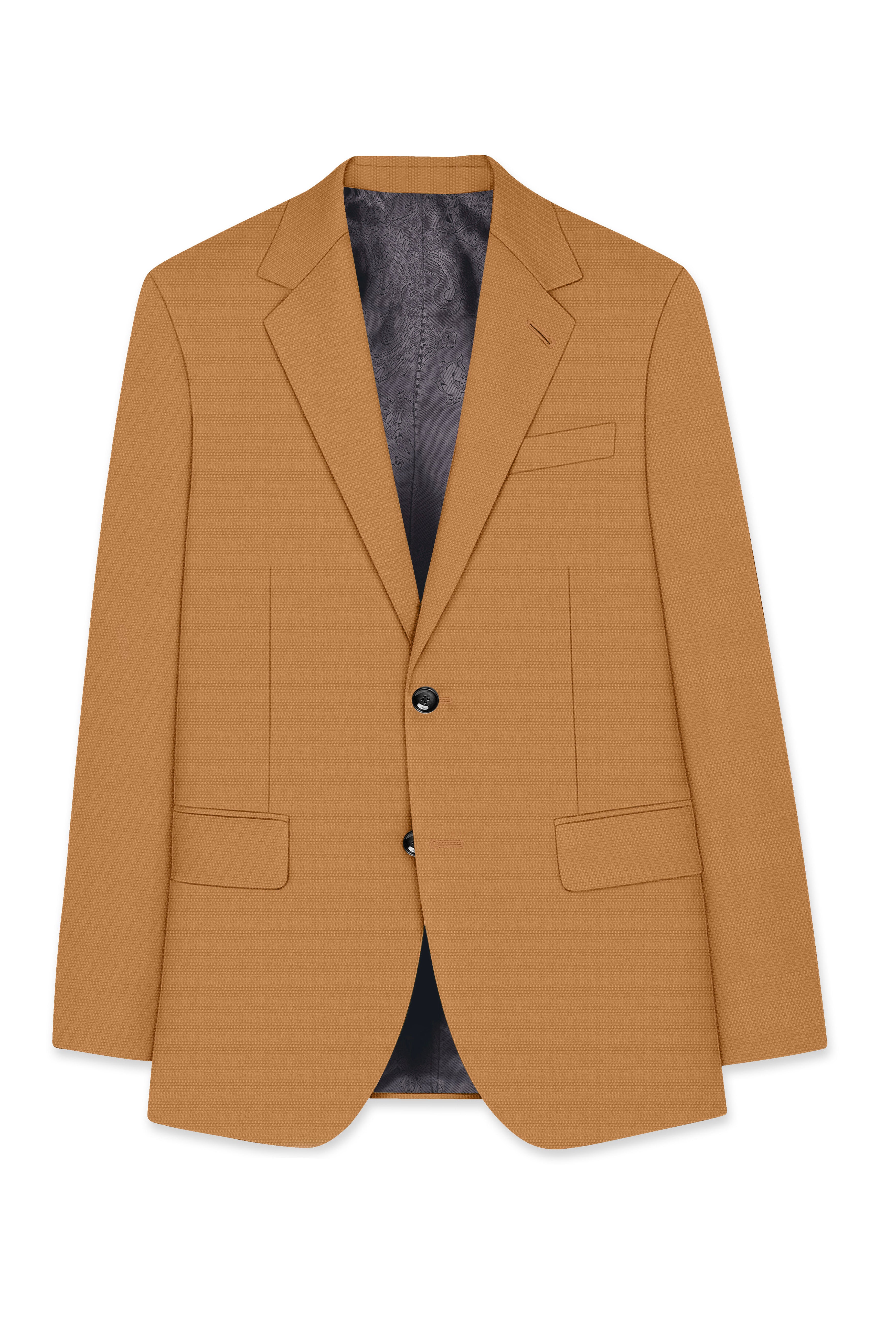 Twine Brown Dobby Textured Single Breasted Suit