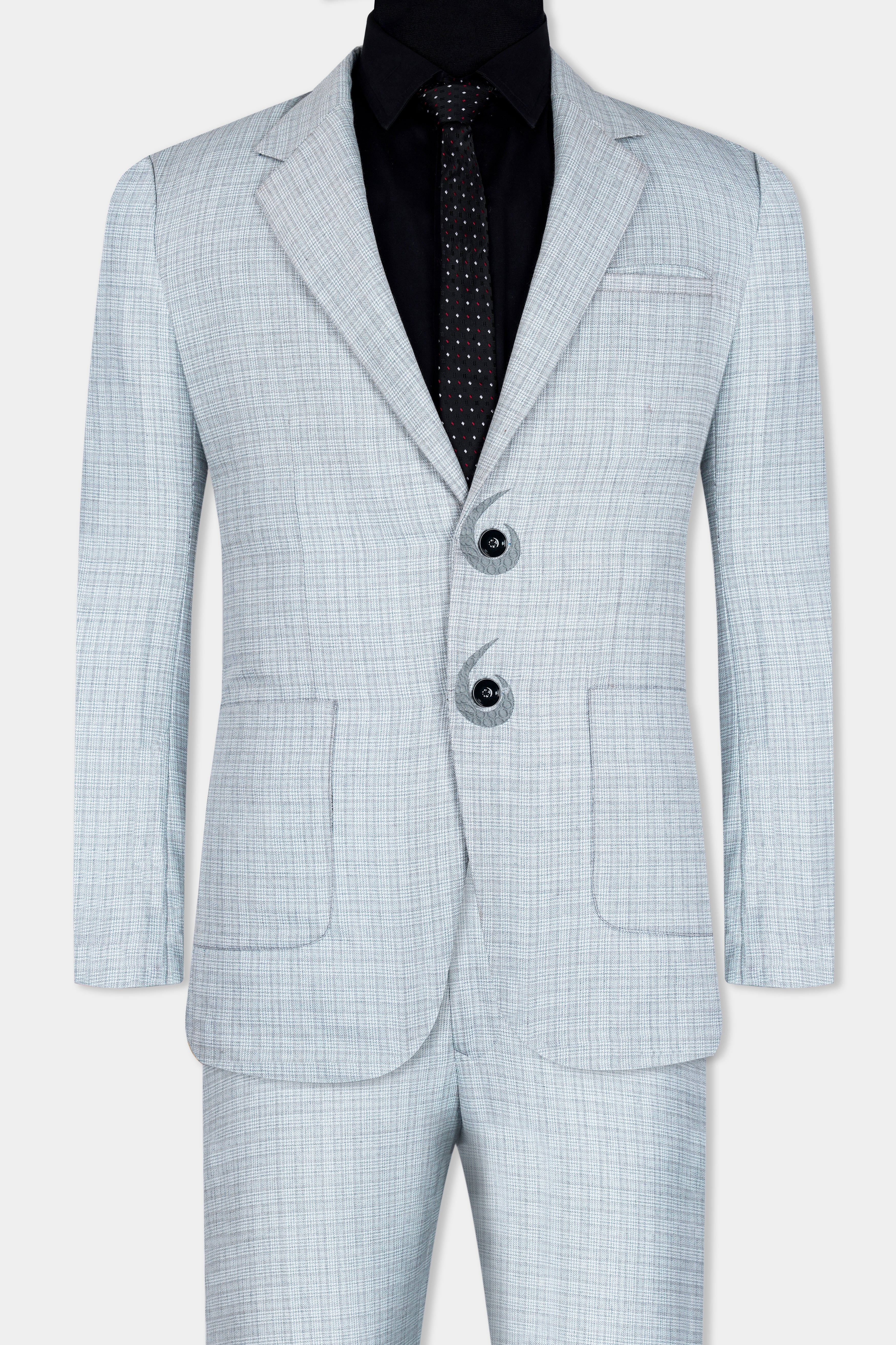 Tiara Gray Checkered with Embroidered Wool Rich Designer Suit ST2929-SB-PP-D58-36,ST2929-SB-PP-D58-38,ST2929-SB-PP-D58-40,ST2929-SB-PP-D58-42,ST2929-SB-PP-D58-44,ST2929-SB-PP-D58-46,ST2929-SB-PP-D58-48,ST2929-SB-PP-D58-50,ST2929-SB-PP-D58-52,ST2929-SB-PP-D58-54,ST2929-SB-PP-D58-56,ST2929-SB-PP-D58-58,ST2929-SB-PP-D58-60