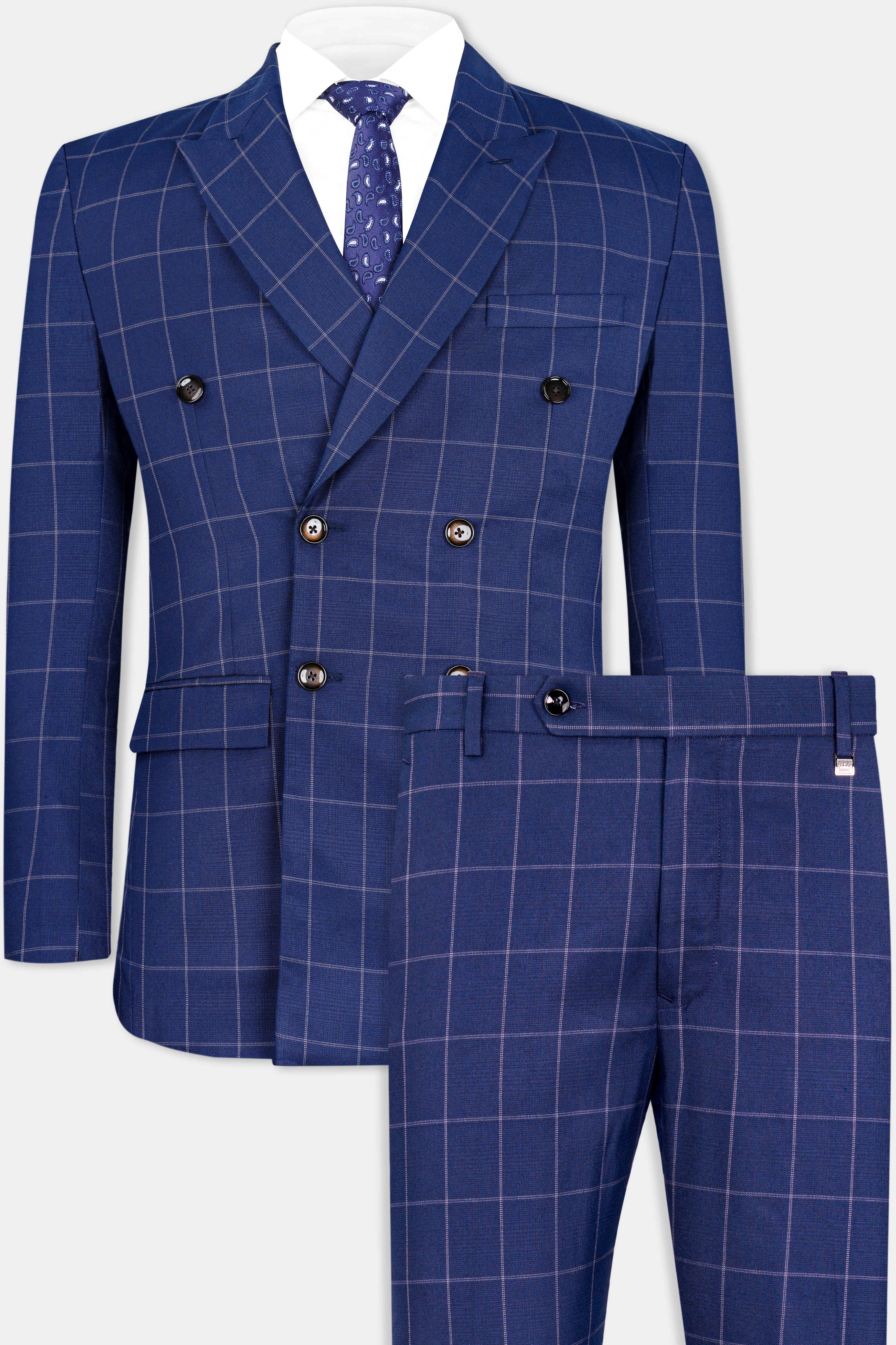 Rhino Blue Windowpane Wool Rich Double Breasted Suit ST2942-DB-36,ST2942-DB-38,ST2942-DB-40,ST2942-DB-42,ST2942-DB-44,ST2942-DB-46,ST2942-DB-48,ST2942-DB-50,ST2942-DB-52,ST2942-DB-54,ST2942-DB-56,ST2942-DB-58,ST2942-DB-60