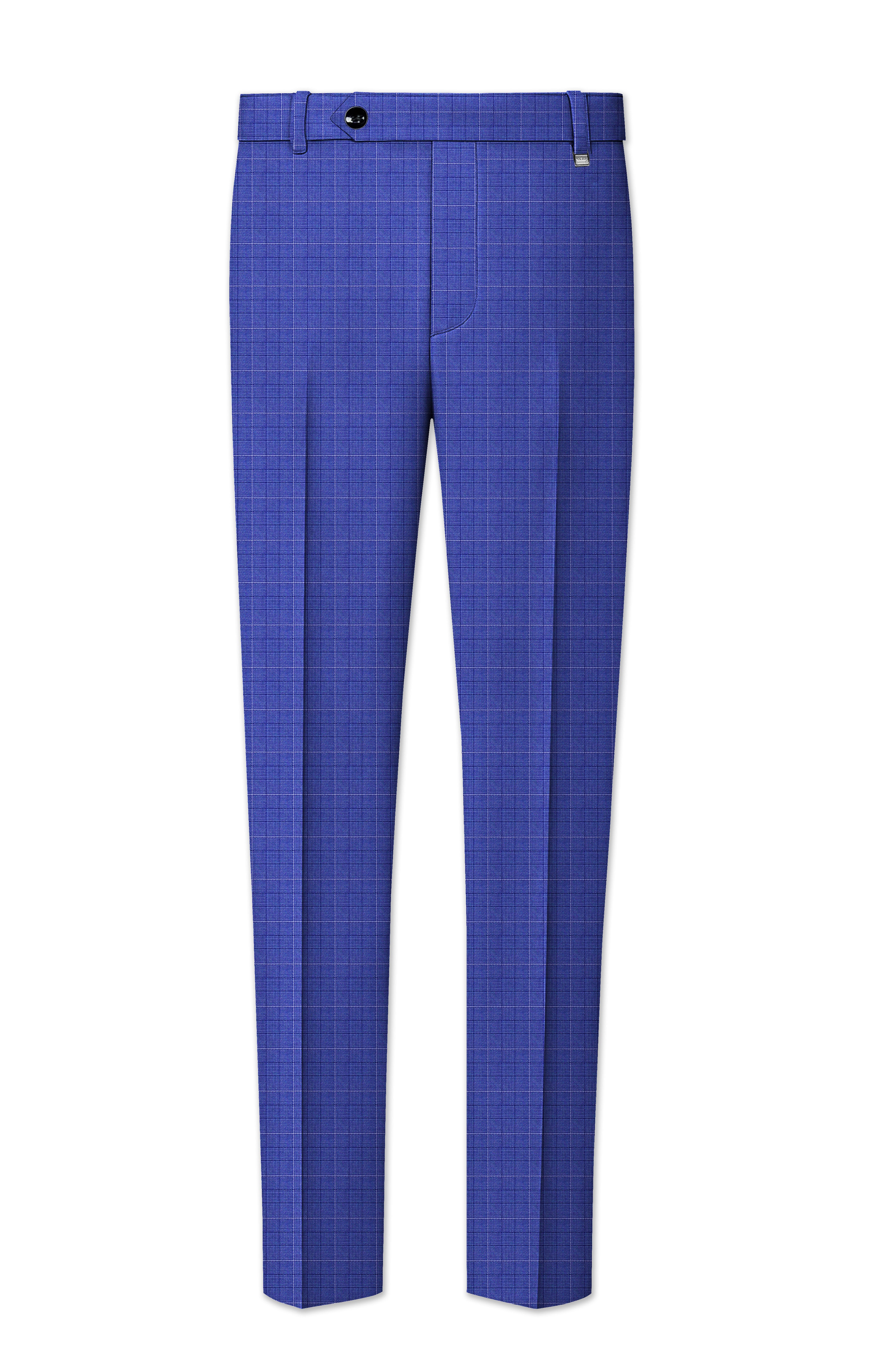 Yonder Blue Plaid Wool Rich Double Breasted Suit