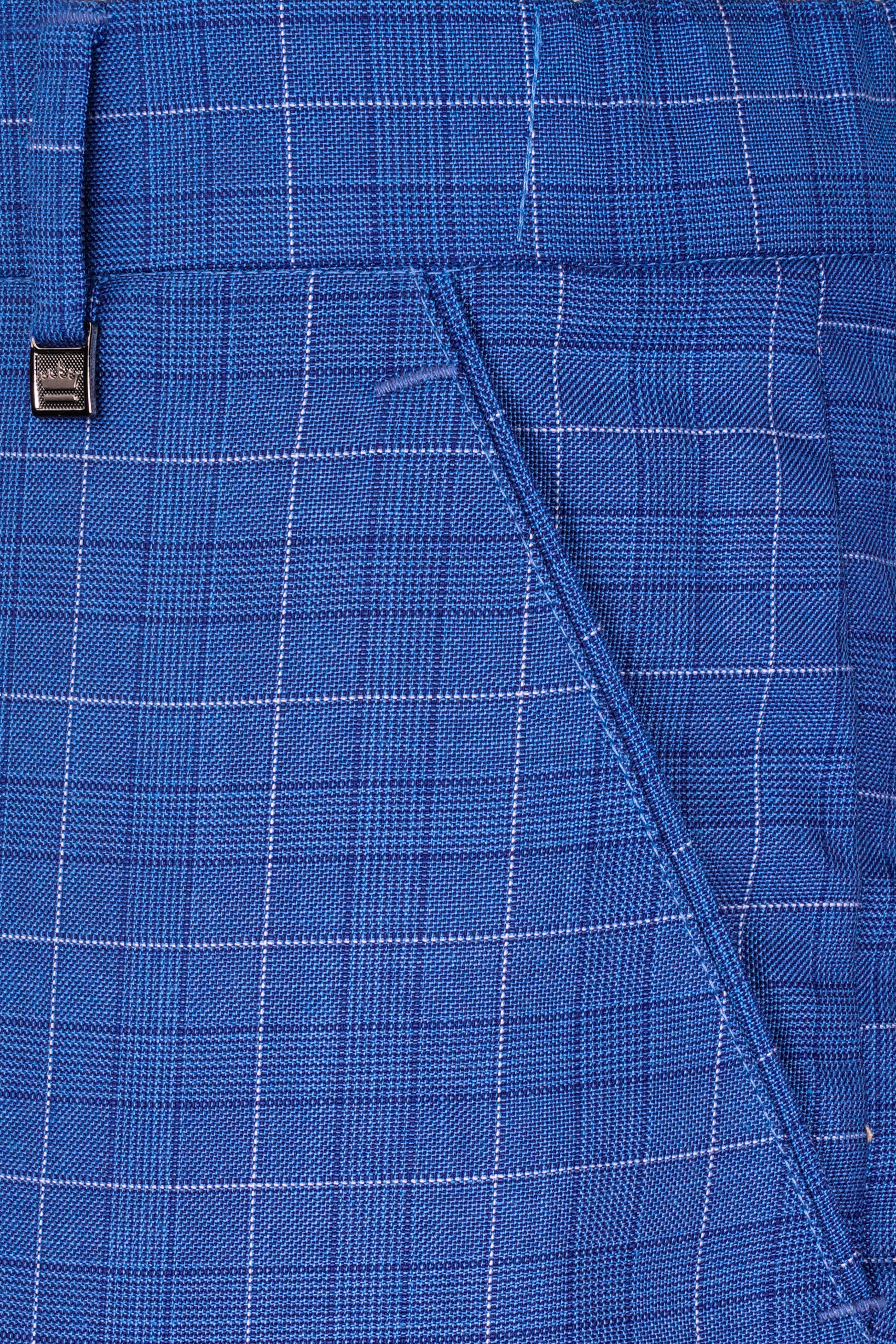 Cobalt Blue Checkered Wool Rich Double Breasted Suit ST2947-DB-36,ST2947-DB-38,ST2947-DB-40,ST2947-DB-42,ST2947-DB-44,ST2947-DB-46,ST2947-DB-48,ST2947-DB-50,ST2947-DB-52,ST2947-DB-54,ST2947-DB-56,ST2947-DB-58,ST2947-DB-60