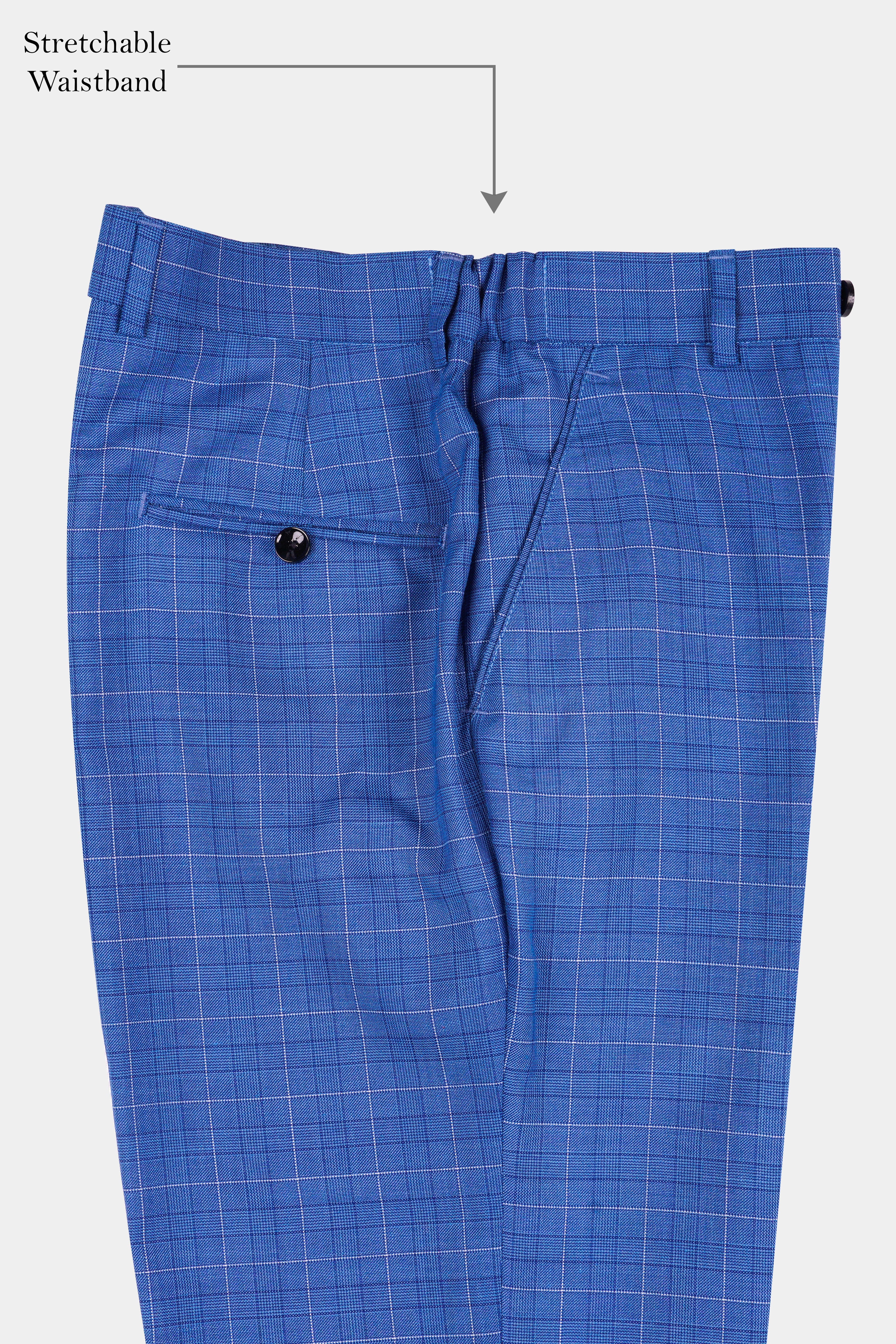 Cobalt Blue Checkered Wool Rich Double Breasted Suit ST2947-DB-36,ST2947-DB-38,ST2947-DB-40,ST2947-DB-42,ST2947-DB-44,ST2947-DB-46,ST2947-DB-48,ST2947-DB-50,ST2947-DB-52,ST2947-DB-54,ST2947-DB-56,ST2947-DB-58,ST2947-DB-60